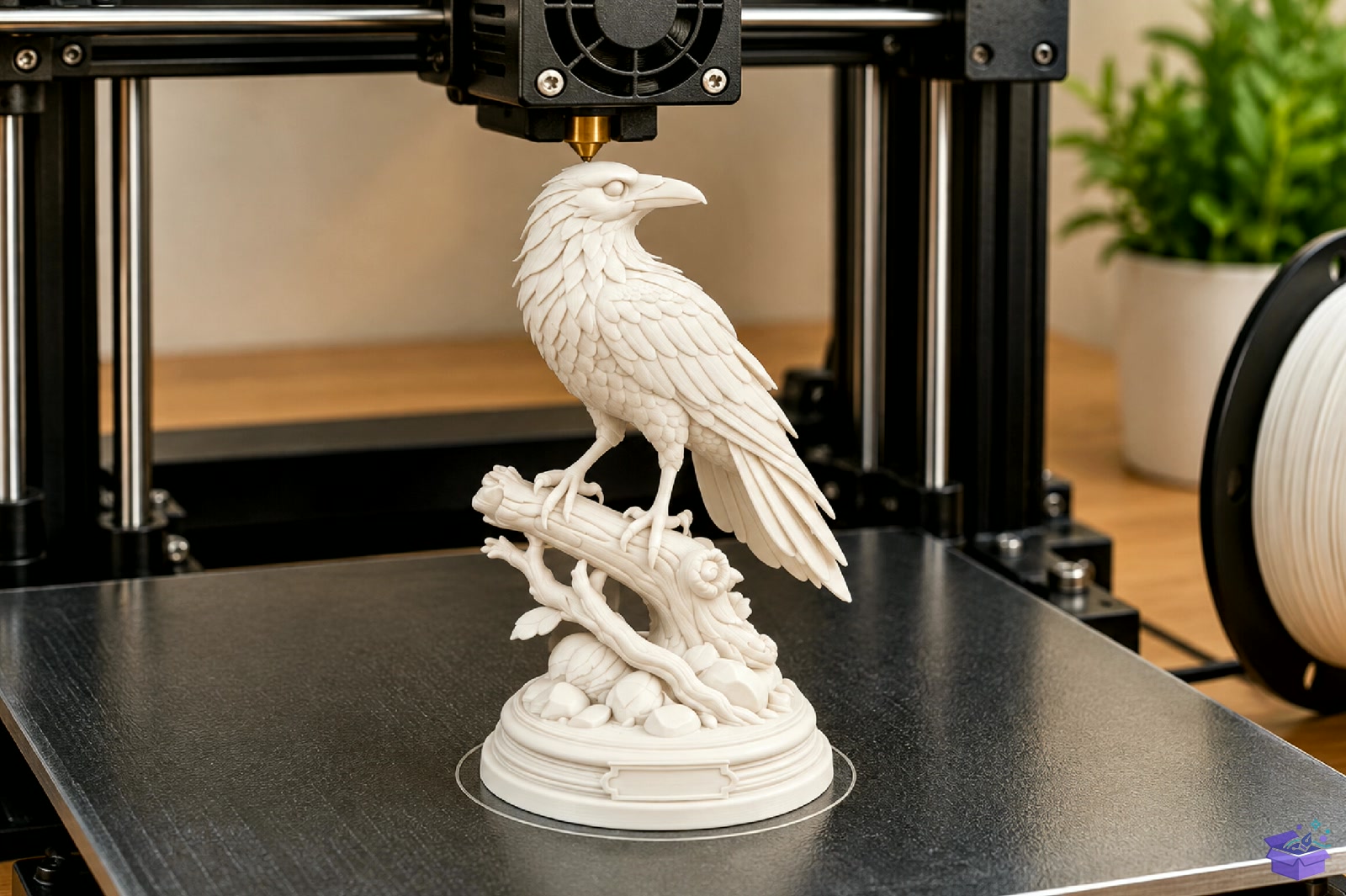 Raven Heykel Biblo Decor STL 3D Baskı - 3D Baskı ve Model Dosyası (STL, OBJ, 3MF) - detaylı önizleme 4