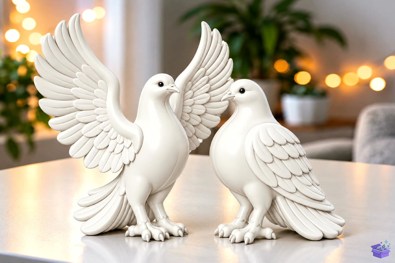 Dove Couple Decor STL 3D Baskı - 3D Baskı ve Model Dosyası (STL, OBJ, 3MF)