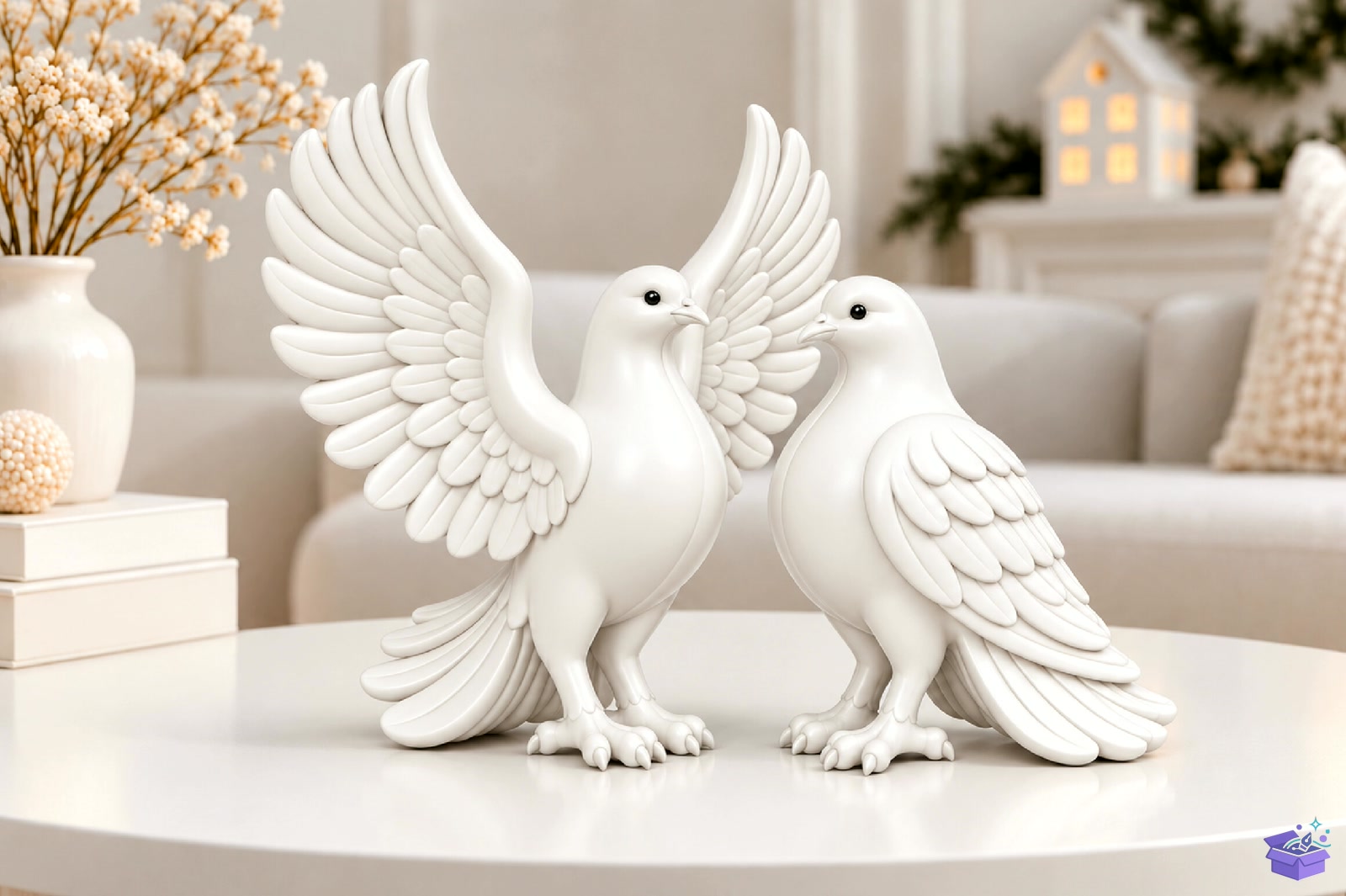 Dove Couple Decor STL 3D Baskı - 3D Baskı ve Model Dosyası (STL, OBJ, 3MF) - detaylı önizleme 3