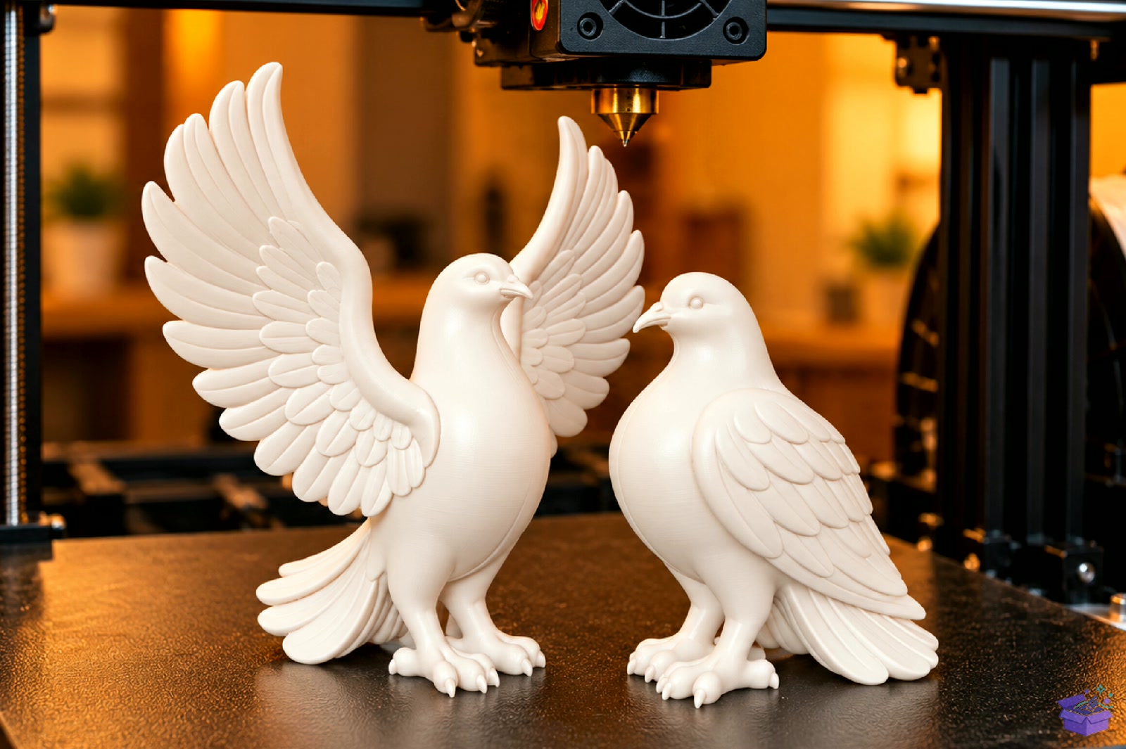Dove Couple Decor STL 3D Baskı - 3D Baskı ve Model Dosyası (STL, OBJ, 3MF) - detaylı önizleme 4