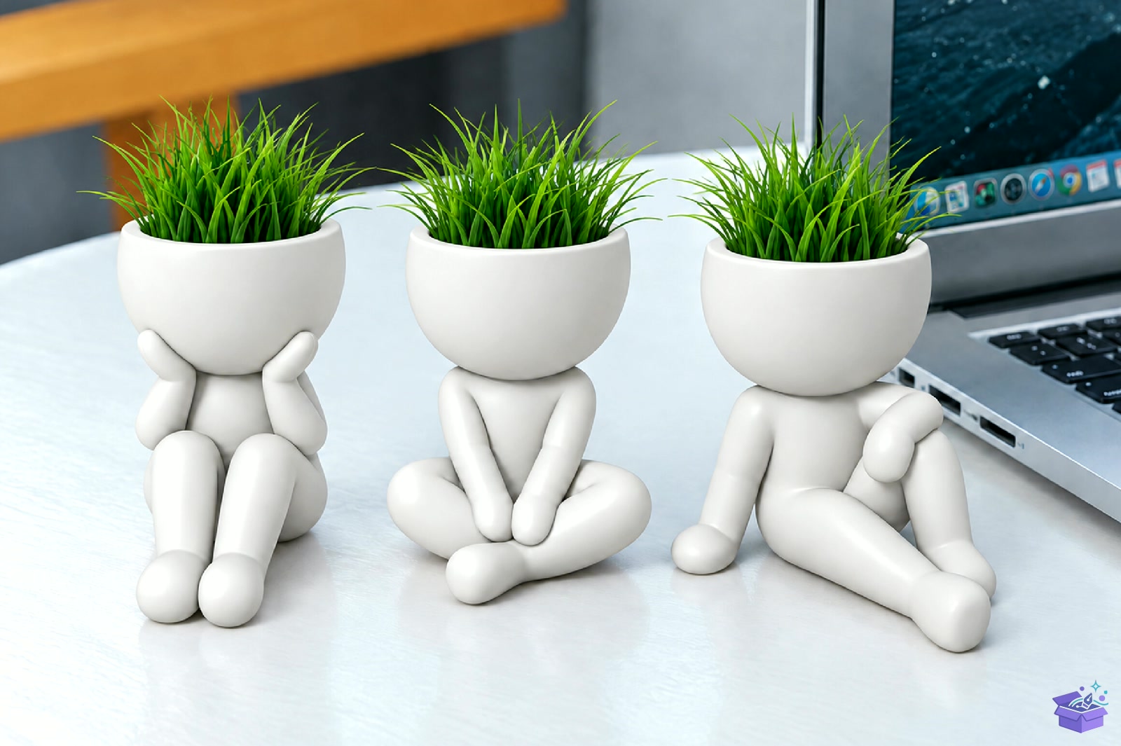 Human Saksı Tasarımı Trio 3D Baskı STL File - 3D Baskı ve Model Dosyası (STL, OBJ, 3MF) - detaylı önizleme 2