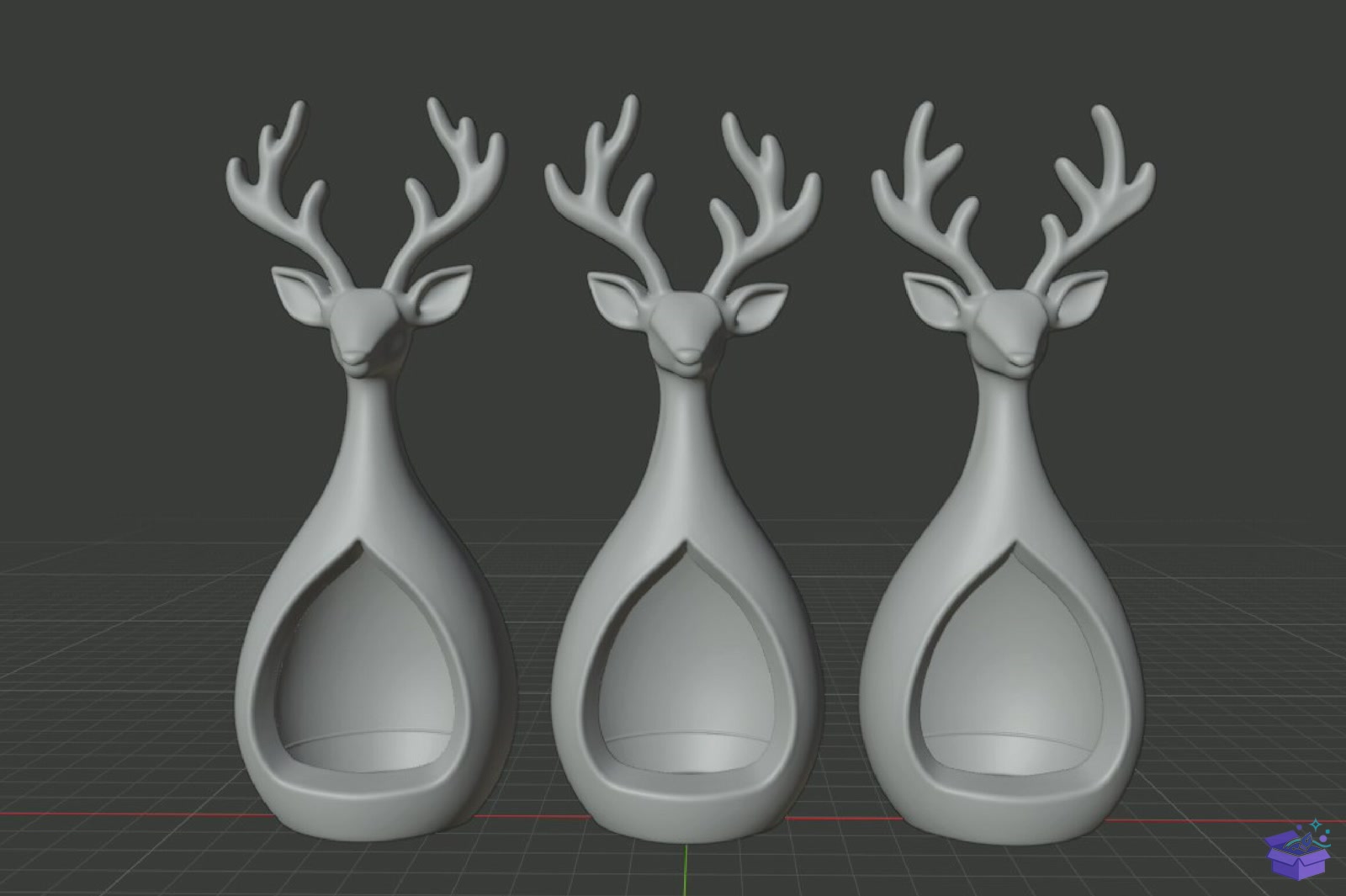 Ren Geyiği Mumluk 3D Baskı STL File - 3D Baskı ve Model Dosyası (STL, OBJ, 3MF) - detaylı önizleme 6