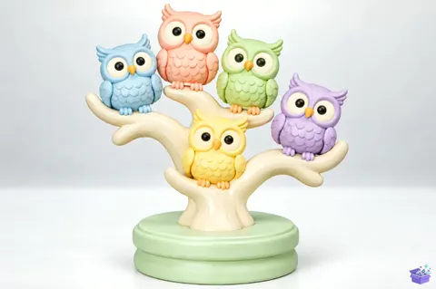 Pastel Owl Sculpture 3D Baskı STL - 3D Baskı ve Model Dosyası (STL, OBJ, 3MF) - 3D Baskı  İndir (STL, OBJ, 3MF)