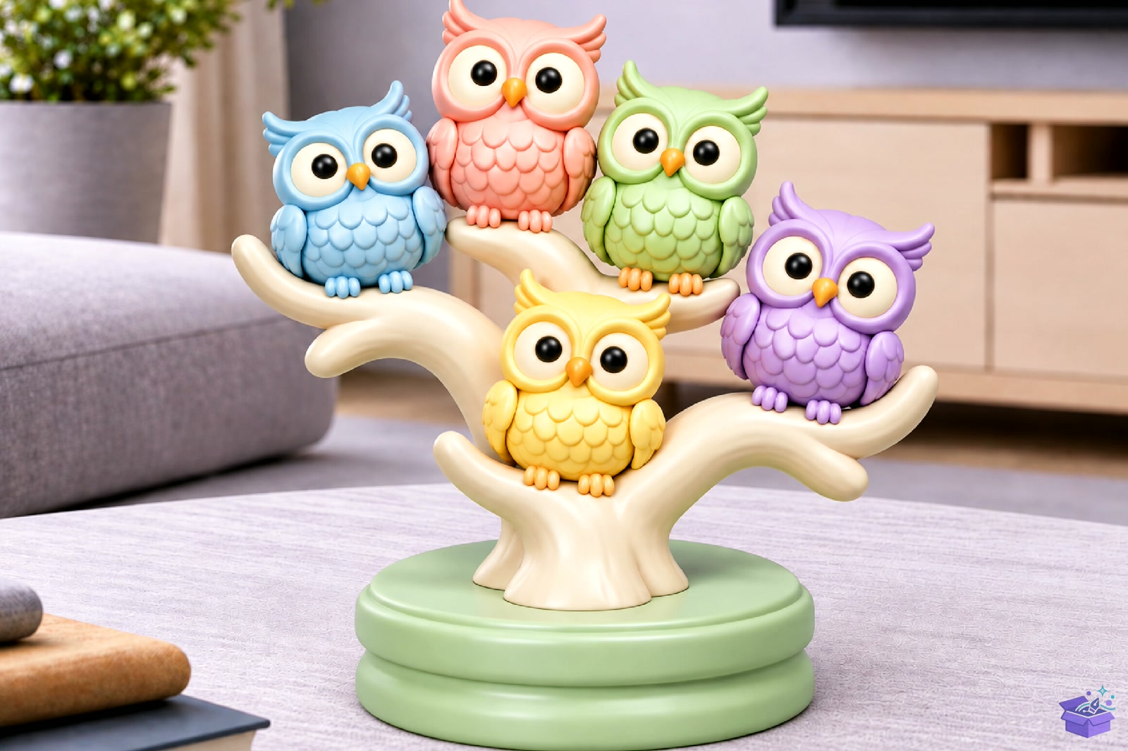 Pastel Owl Sculpture 3D Baskı STL - 3D Baskı ve Model Dosyası (STL, OBJ, 3MF) - detaylı önizleme 4