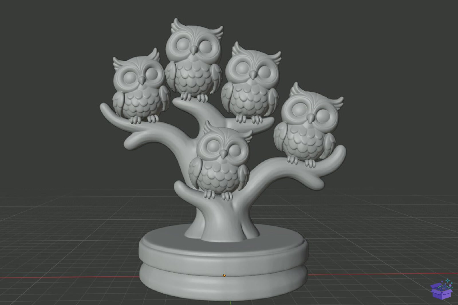 Pastel Owl Sculpture 3D Baskı STL - 3D Baskı ve Model Dosyası (STL, OBJ, 3MF) - detaylı önizleme 6