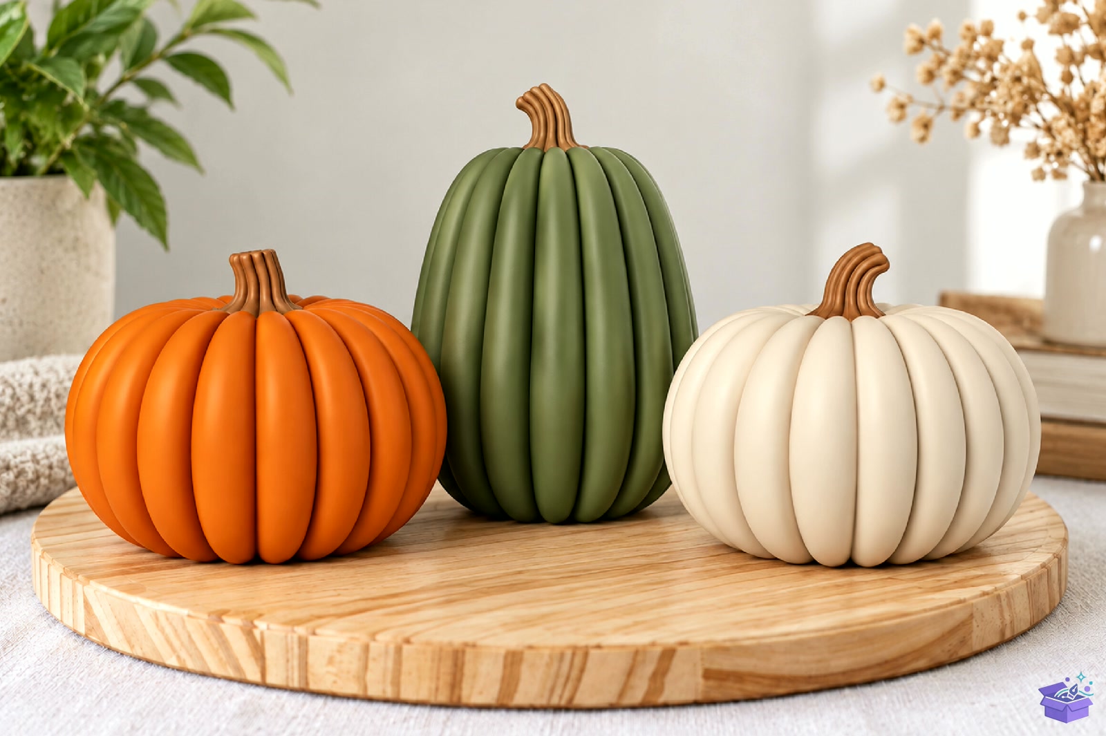 Pumpkin Trio Decor 3D Baskı STL File - 3D Baskı ve Model Dosyası (STL, OBJ, 3MF)