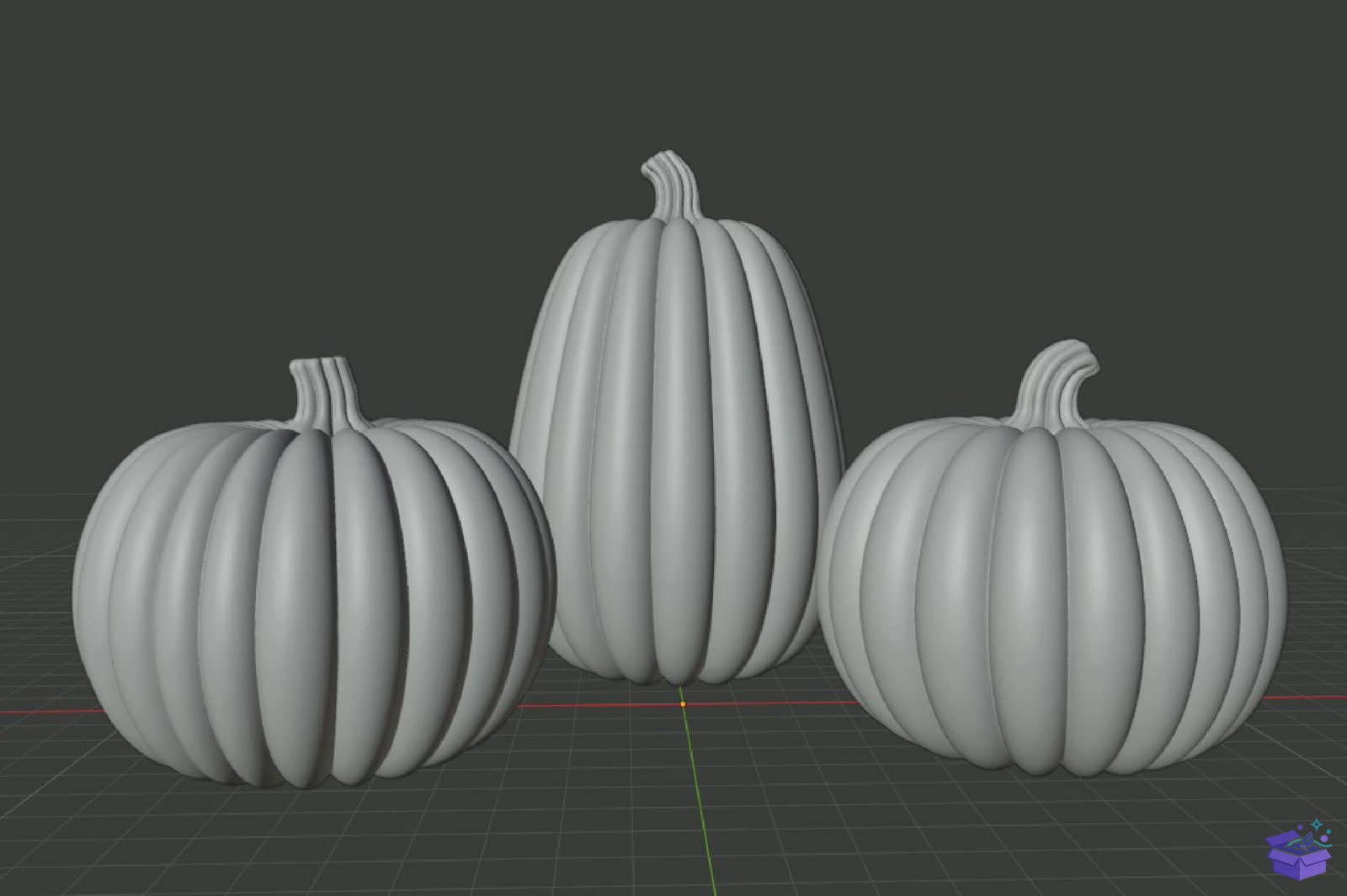 Pumpkin Trio Decor 3D Baskı STL File - 3D Baskı ve Model Dosyası (STL, OBJ, 3MF) - detaylı önizleme 6