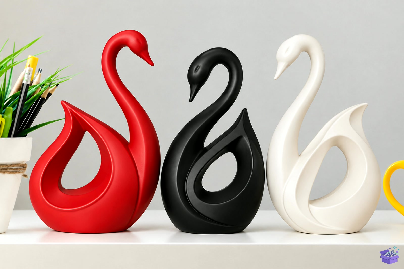 Swan Trio Decor 3D Baskı STL File - 3D Baskı ve Model Dosyası (STL, OBJ, 3MF)