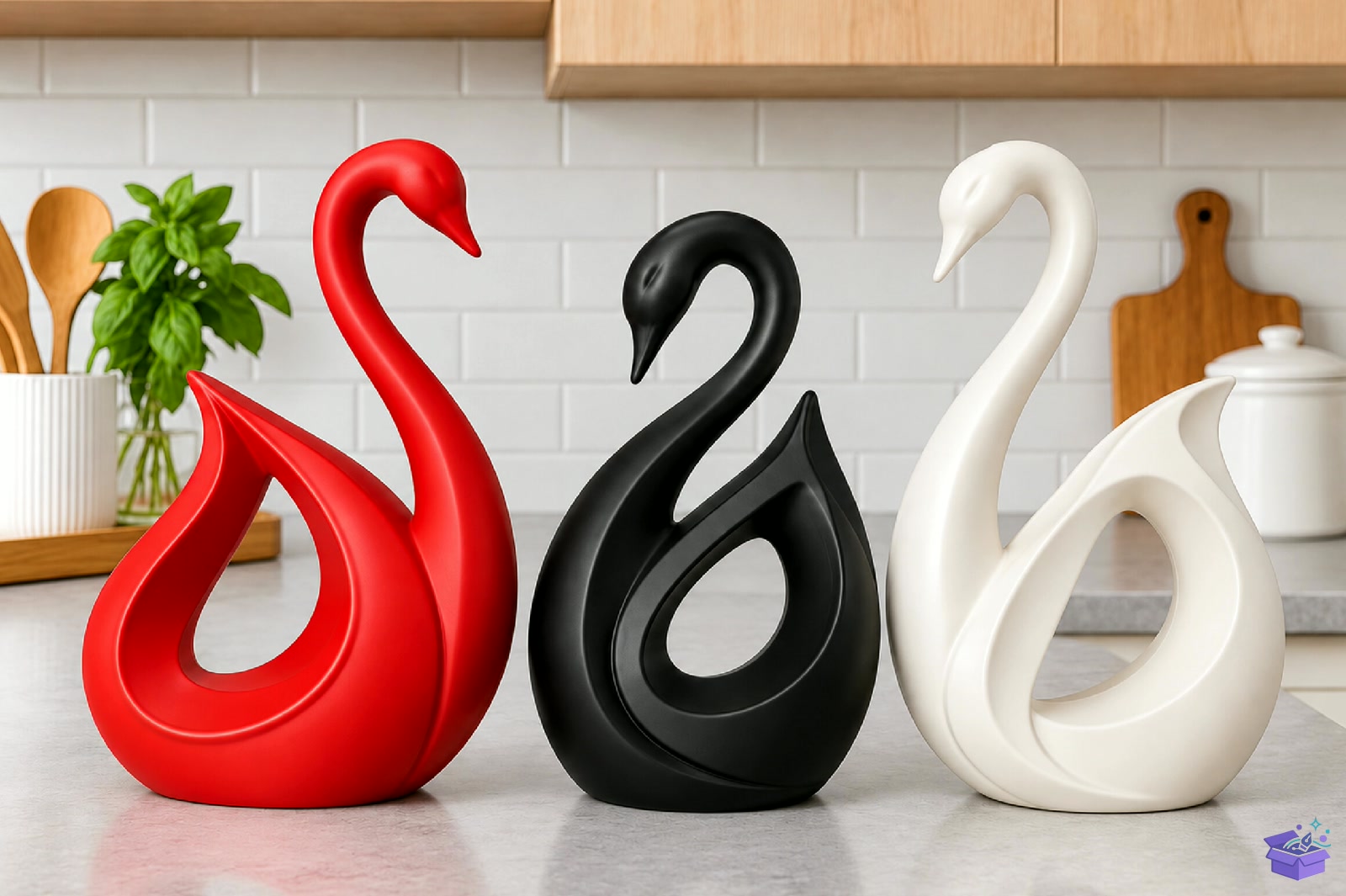 Swan Trio Decor 3D Baskı STL File - 3D Baskı ve Model Dosyası (STL, OBJ, 3MF) - detaylı önizleme 4