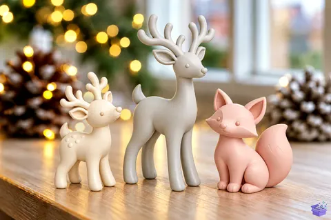 Yılbaşı Geyik Fox Figurines STL 3D - 3D Baskı ve Model Dosyası (STL, OBJ, 3MF) - 3D Baskı  İndir (STL, OBJ, 3MF)