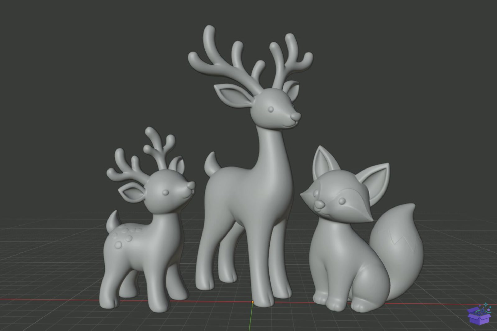 Yılbaşı Geyik Fox Figurines STL 3D - 3D Baskı ve Model Dosyası (STL, OBJ, 3MF) - detaylı önizleme 6
