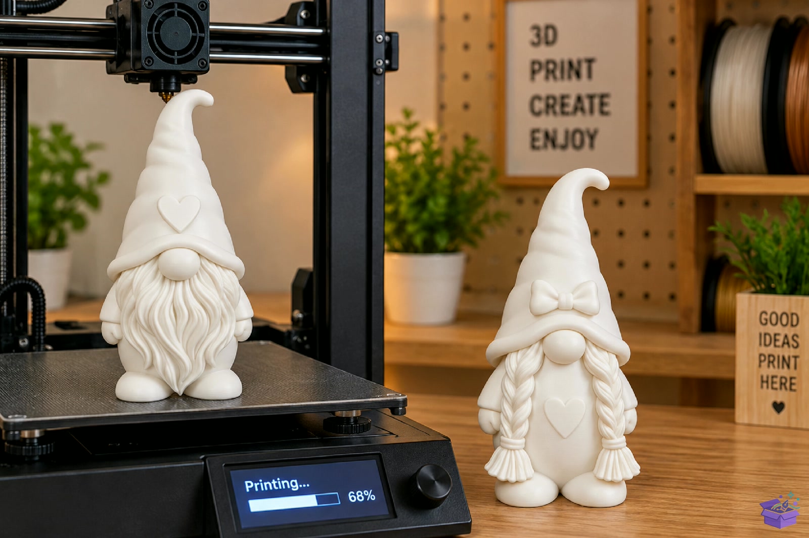 Gnome Couple STL 3D Baskı Models - 3D Baskı ve Model Dosyası (STL, OBJ, 3MF) - detaylı önizleme 5