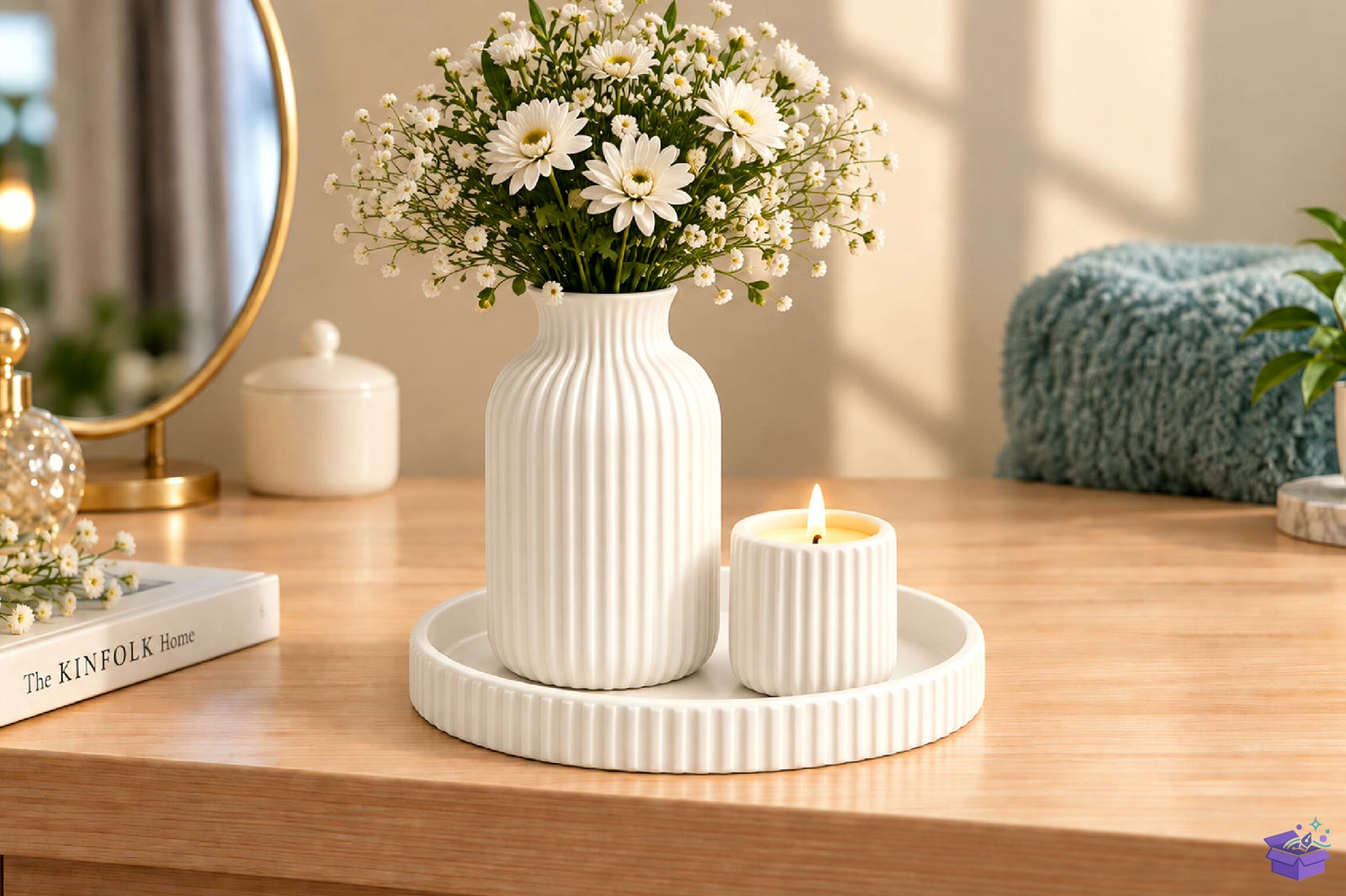 Ribbed Vazo Tasarımı Candle Tray STL 3D Baskı - 3D Baskı ve Model Dosyası (STL, OBJ, 3MF) - detaylı önizleme 2