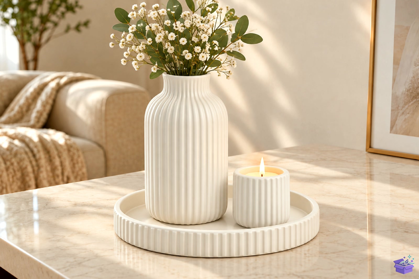 Ribbed Vazo Tasarımı Candle Tray STL 3D Baskı - 3D Baskı ve Model Dosyası (STL, OBJ, 3MF) - detaylı önizleme 4