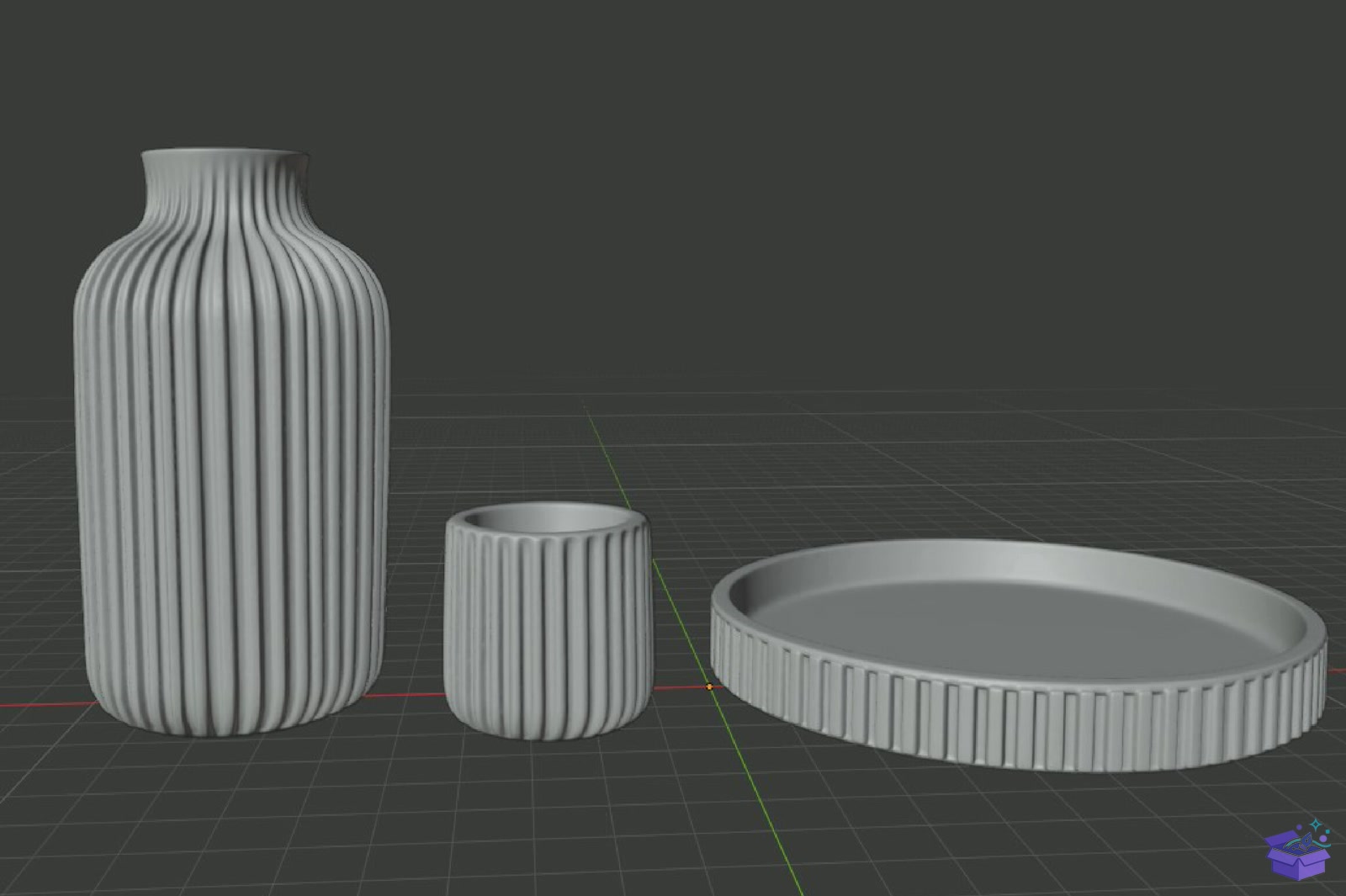 Ribbed Vazo Tasarımı Candle Tray STL 3D Baskı - 3D Baskı ve Model Dosyası (STL, OBJ, 3MF) - detaylı önizleme 6