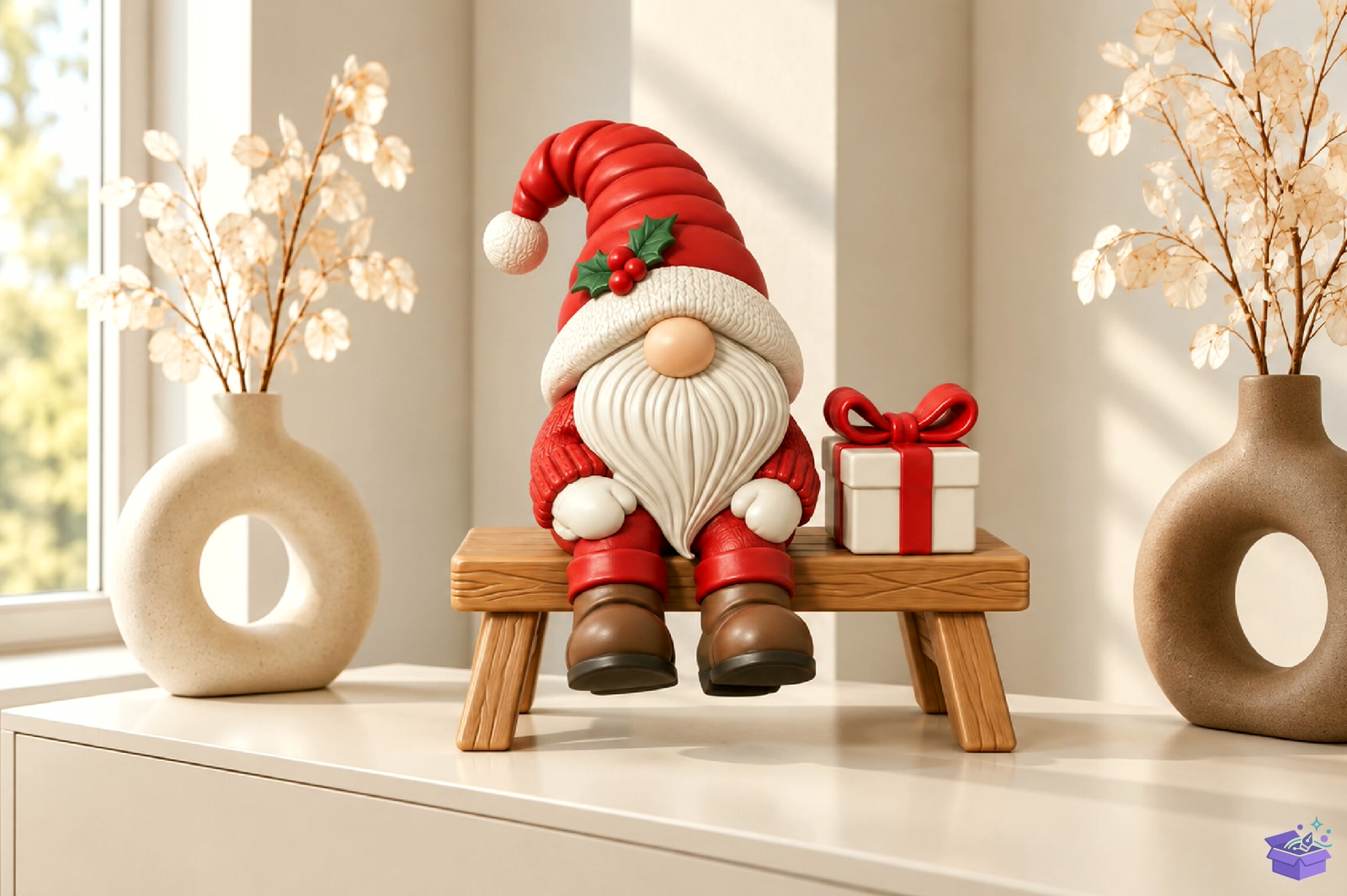 Yılbaşı Gnome Bench STL 3D Baskı - 3D Baskı ve Model Dosyası (STL, OBJ, 3MF) - detaylı önizleme 2