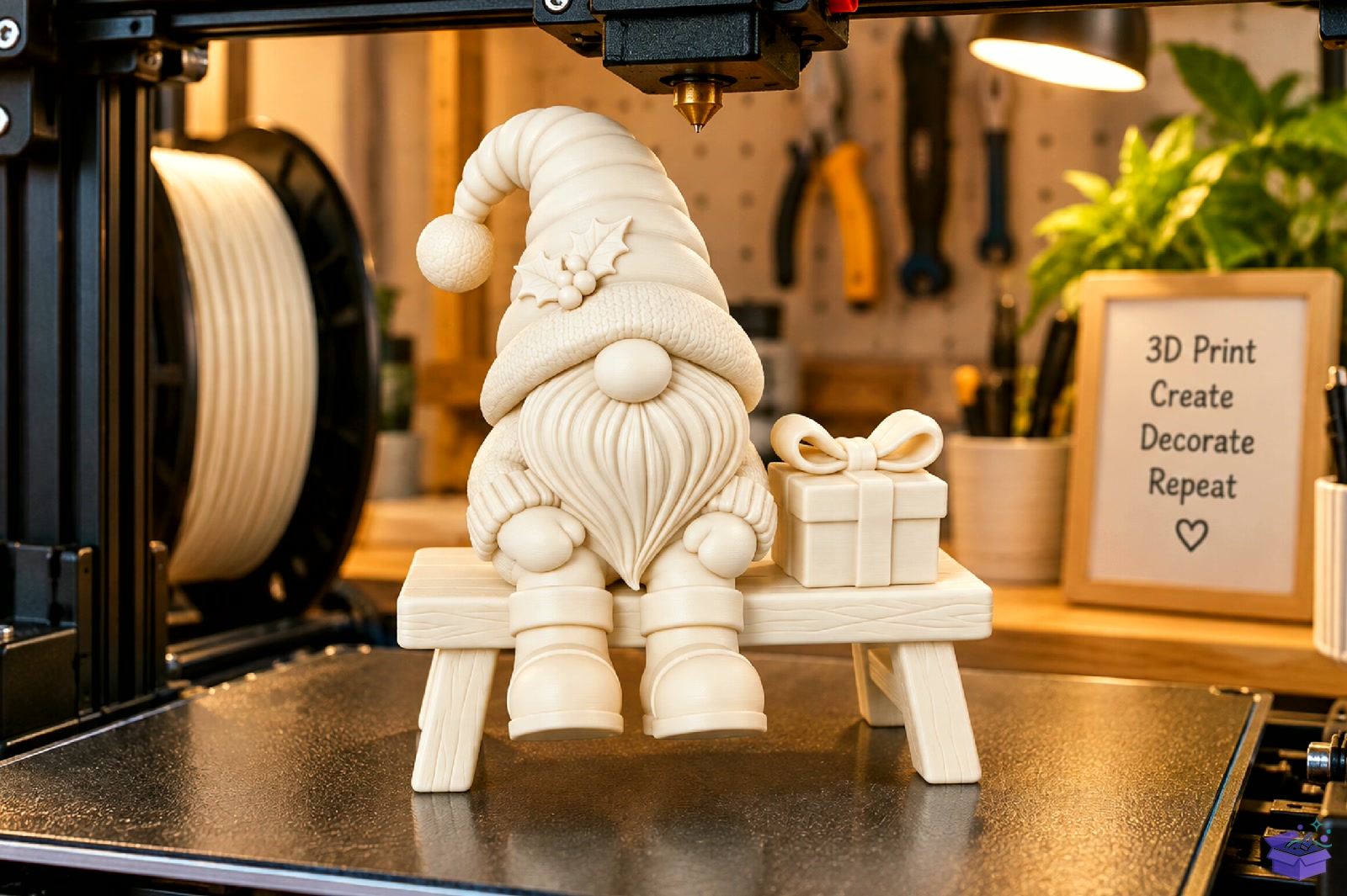 Yılbaşı Gnome Bench STL 3D Baskı - 3D Baskı ve Model Dosyası (STL, OBJ, 3MF) - detaylı önizleme 4