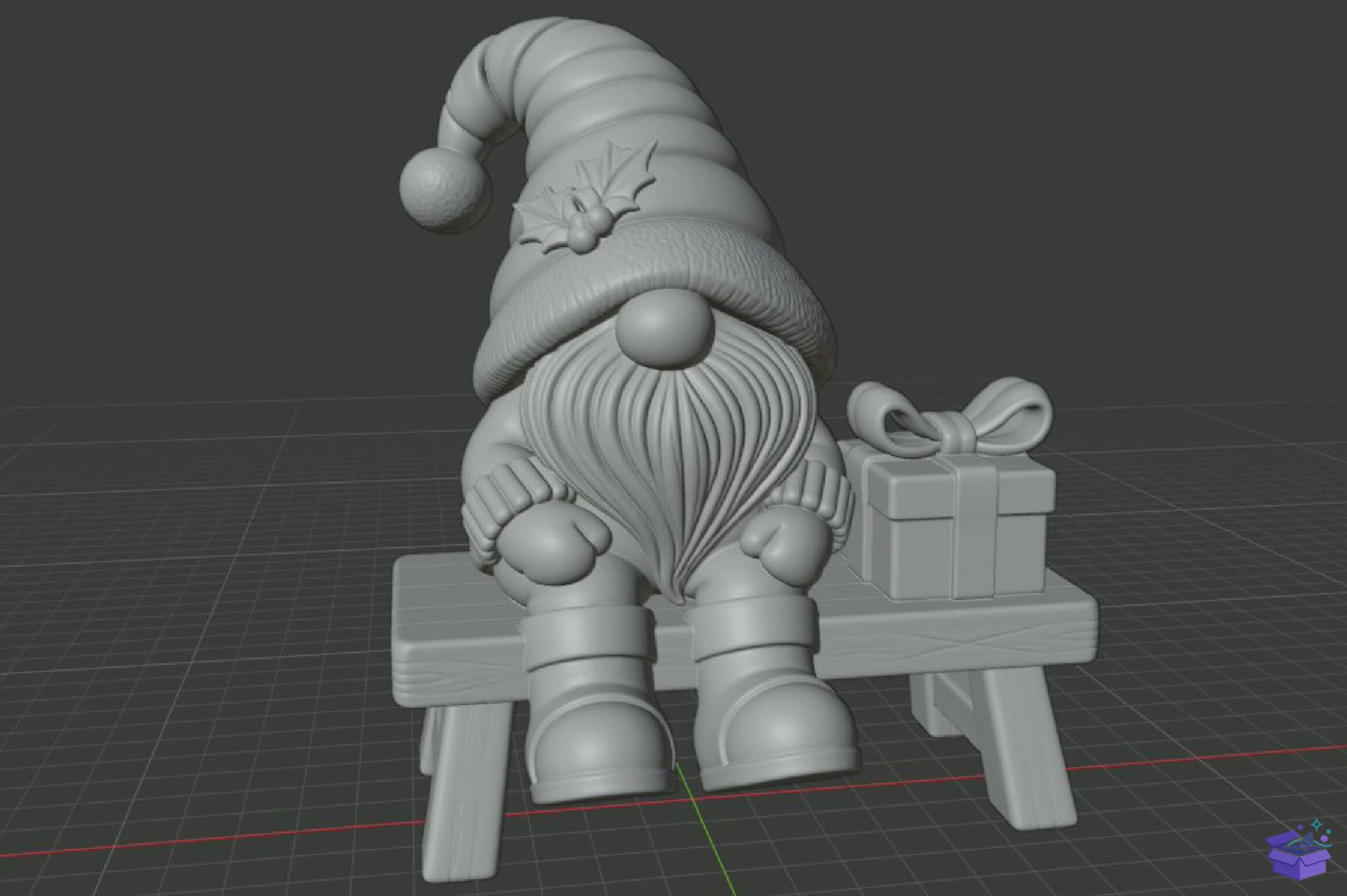 Yılbaşı Gnome Bench STL 3D Baskı - 3D Baskı ve Model Dosyası (STL, OBJ, 3MF) - detaylı önizleme 5