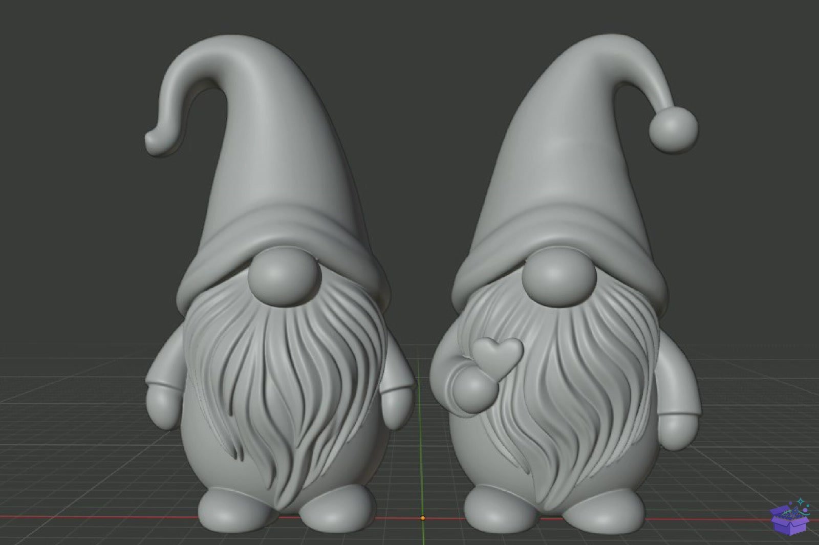 Yılbaşı Gnome Couple STL 3D Baskı - 3D Baskı ve Model Dosyası (STL, OBJ, 3MF) - detaylı önizleme 6