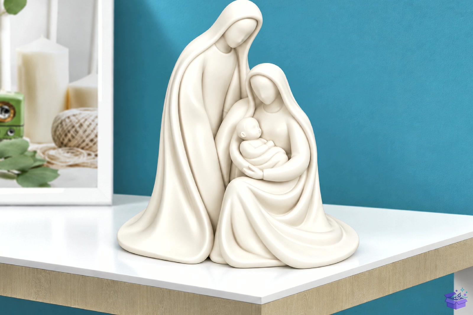 Minimalist Holy Family Heykel Biblo 3D Baskı - 3D Baskı ve Model Dosyası (STL, OBJ, 3MF)