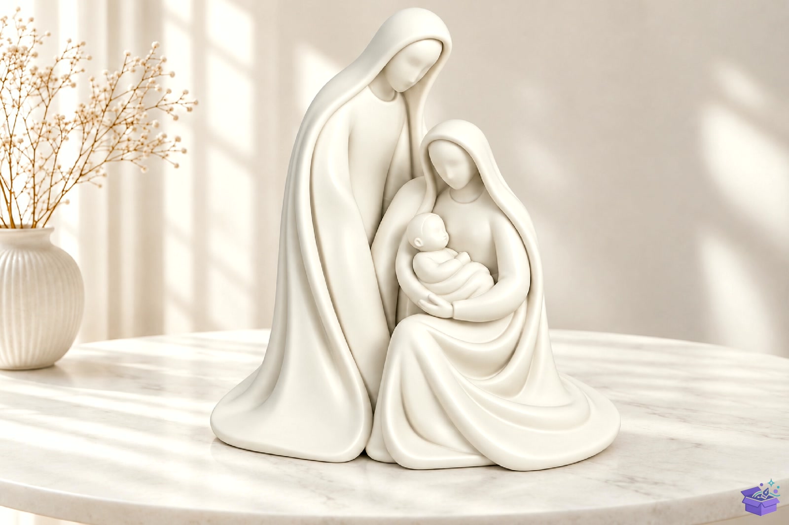Minimalist Holy Family Heykel Biblo 3D Baskı - 3D Baskı ve Model Dosyası (STL, OBJ, 3MF) - detaylı önizleme 2
