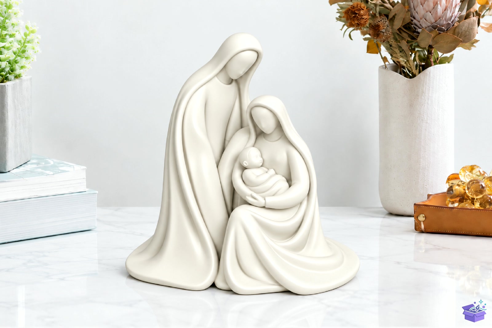 Minimalist Holy Family Heykel Biblo 3D Baskı - 3D Baskı ve Model Dosyası (STL, OBJ, 3MF) - detaylı önizleme 3