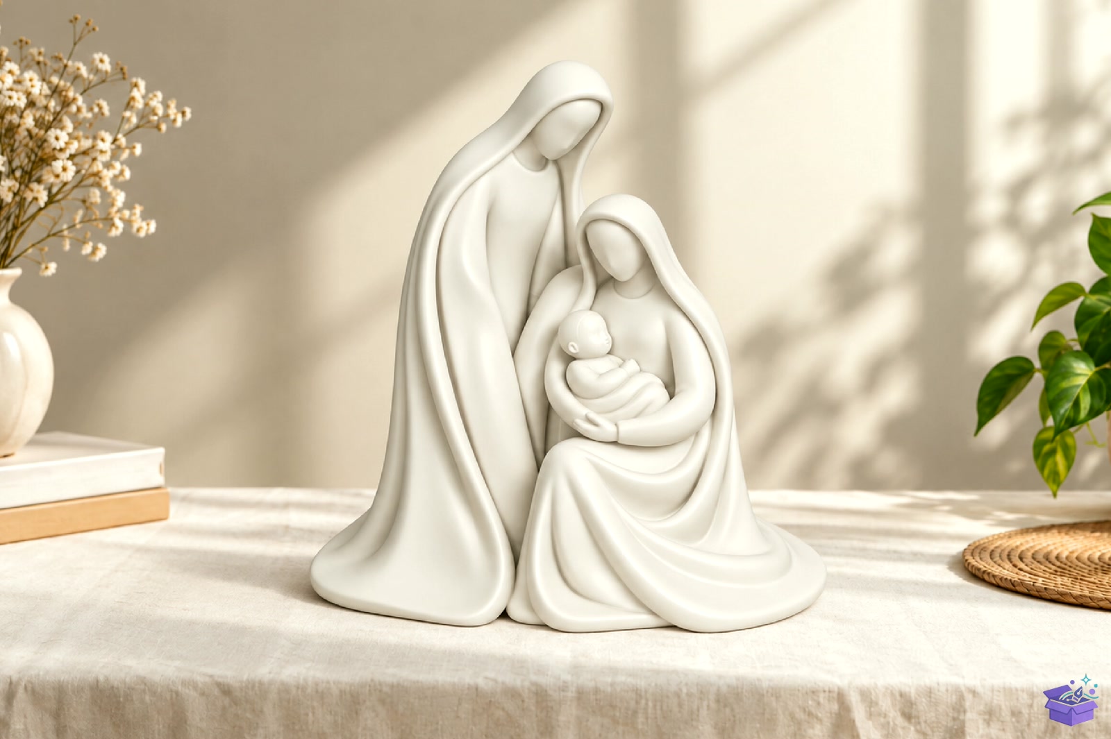 Minimalist Holy Family Heykel Biblo 3D Baskı - 3D Baskı ve Model Dosyası (STL, OBJ, 3MF) - detaylı önizleme 4