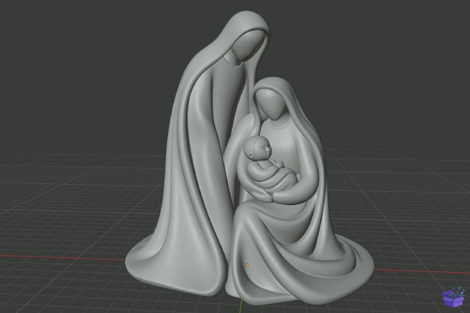 Minimalist Holy Family Heykel Biblo 3D Baskı - 3D Baskı ve Model Dosyası (STL, OBJ, 3MF) - detaylı önizleme 6
