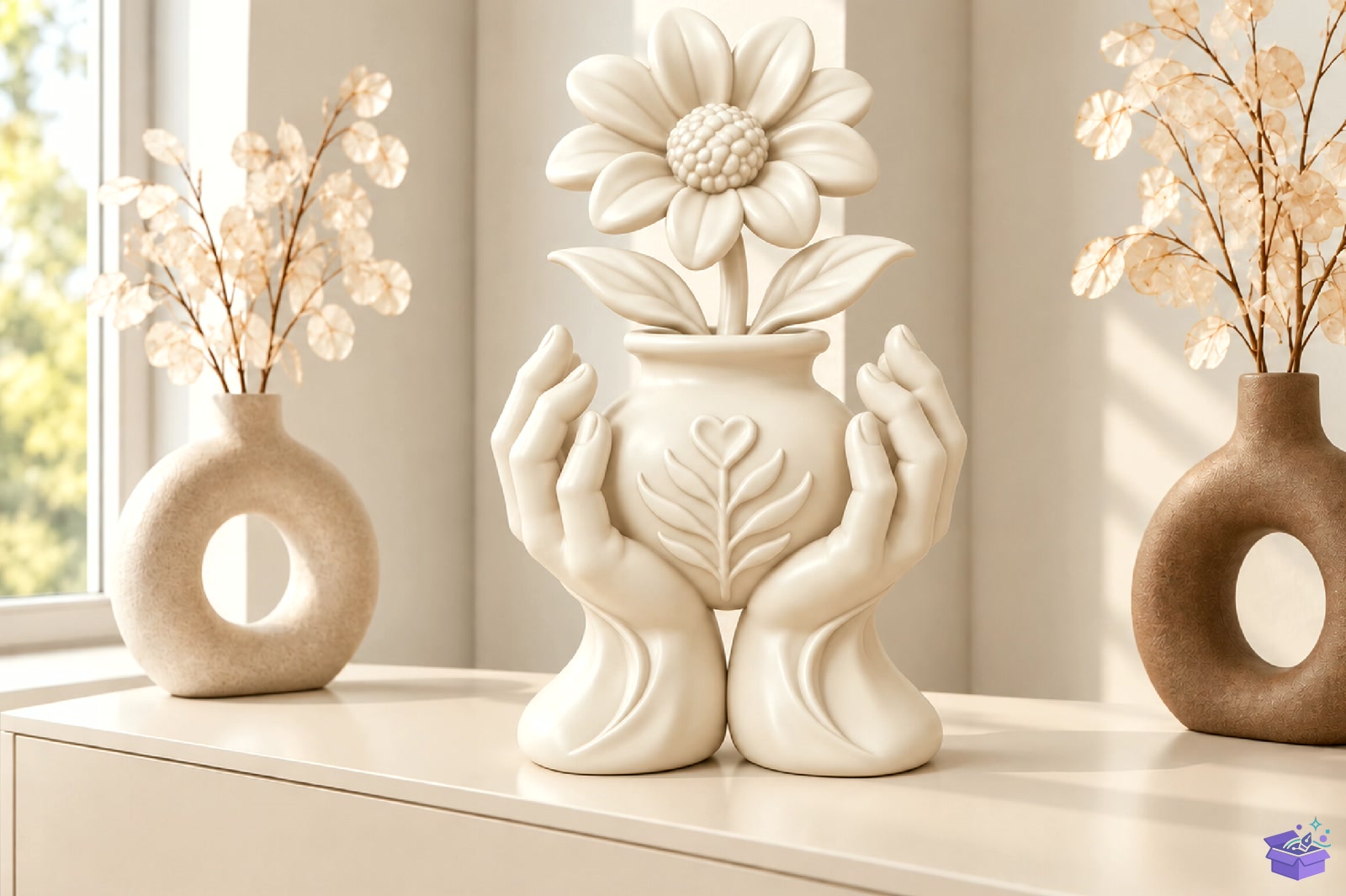 Çiçek Hands Vazo Tasarımı STL 3D Baskı - 3D Baskı ve Model Dosyası (STL, OBJ, 3MF) - detaylı önizleme 2