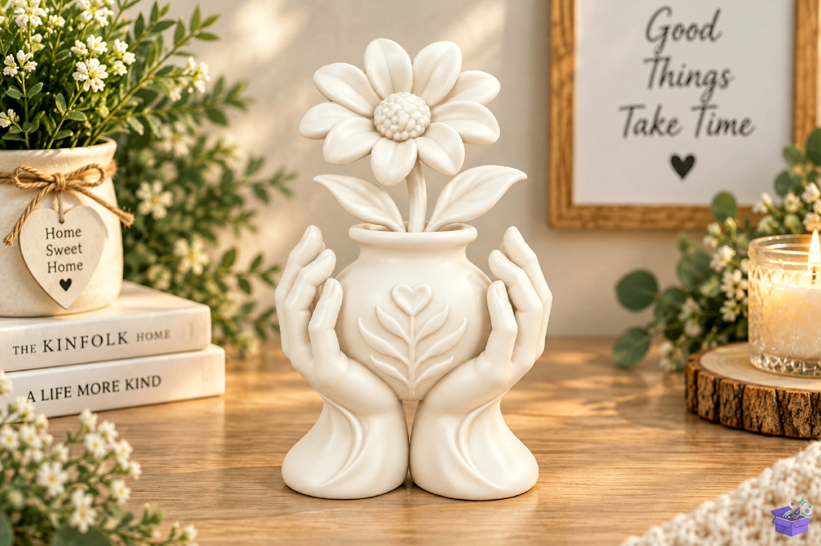 Çiçek Hands Vazo Tasarımı STL 3D Baskı - 3D Baskı ve Model Dosyası (STL, OBJ, 3MF) - detaylı önizleme 3