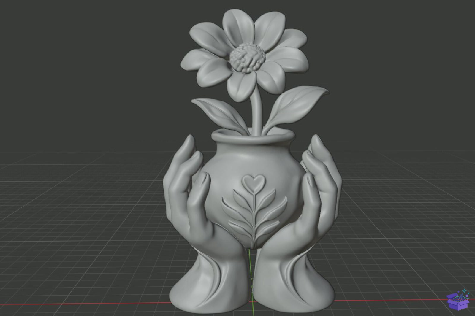 Çiçek Hands Vazo Tasarımı STL 3D Baskı - 3D Baskı ve Model Dosyası (STL, OBJ, 3MF) - detaylı önizleme 5