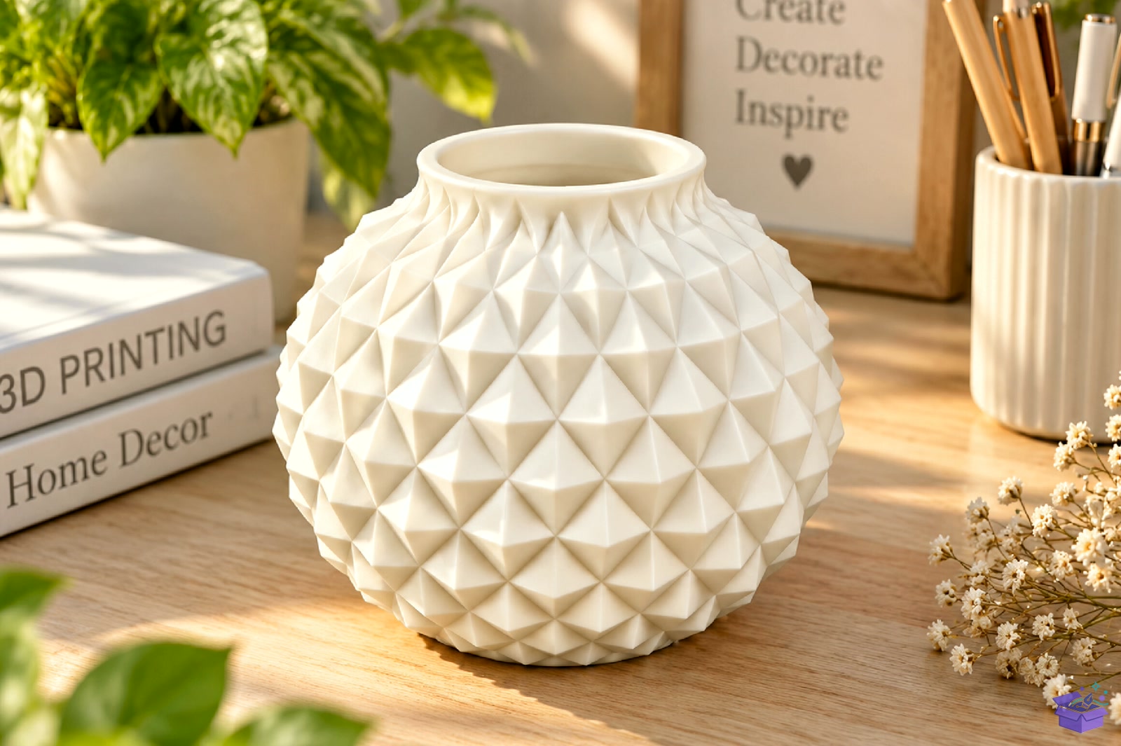 Geometric Textured Vazo Tasarımı STL 3D Baskı - 3D Baskı ve Model Dosyası (STL, OBJ, 3MF)