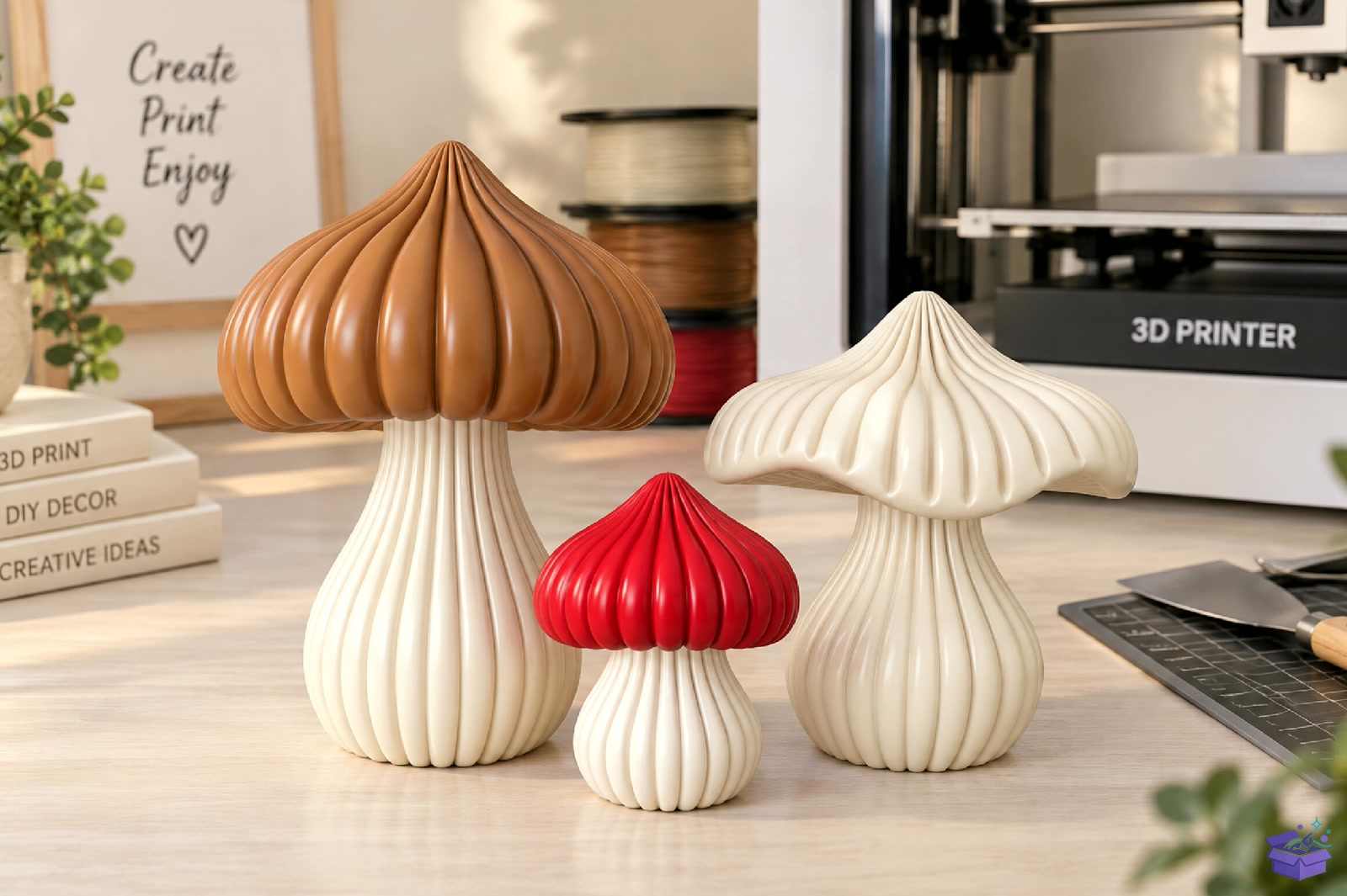 Mushroom Decor STL 3D Baskı - 3D Baskı ve Model Dosyası (STL, OBJ, 3MF) - detaylı önizleme 3