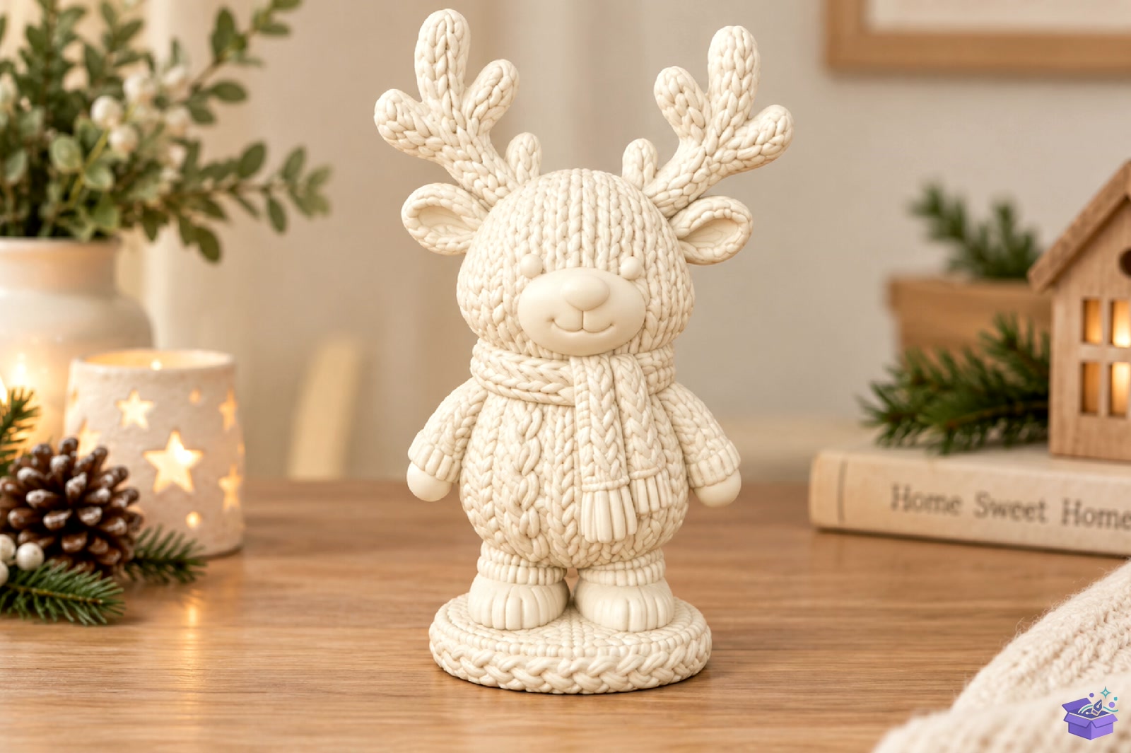 Cute Ren Geyiği Yılbaşı Figurine STL 3D - 3D Baskı ve Model Dosyası (STL, OBJ, 3MF) - detaylı önizleme 2