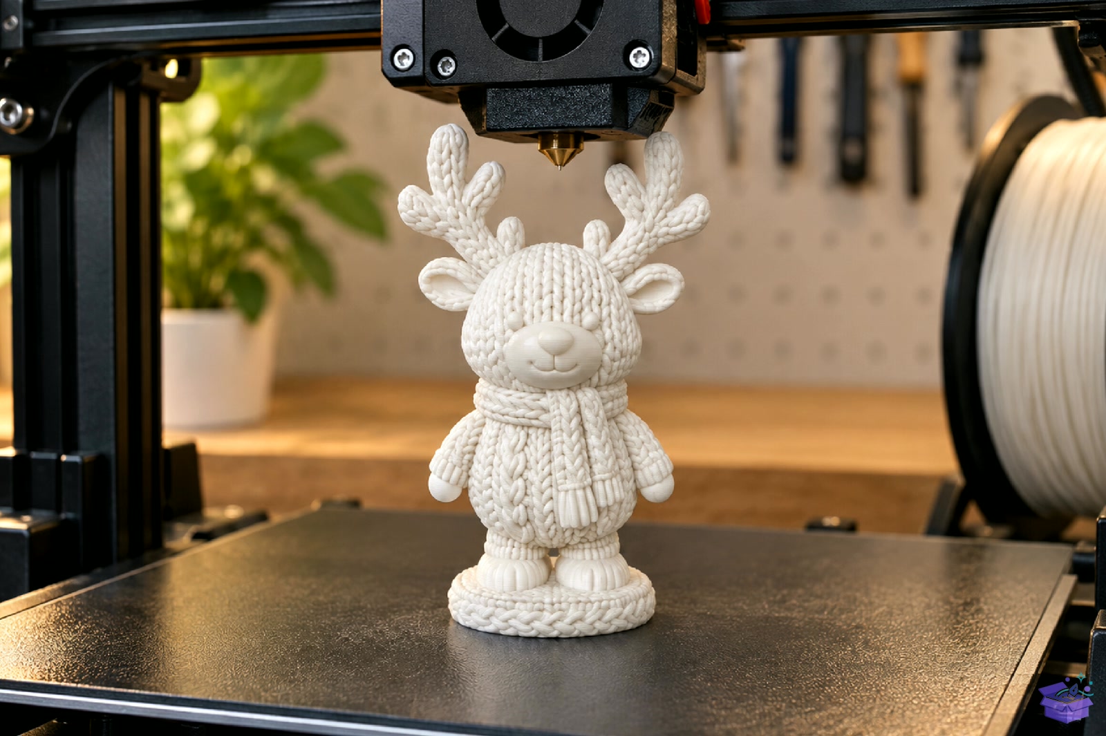 Cute Ren Geyiği Yılbaşı Figurine STL 3D - 3D Baskı ve Model Dosyası (STL, OBJ, 3MF) - detaylı önizleme 4