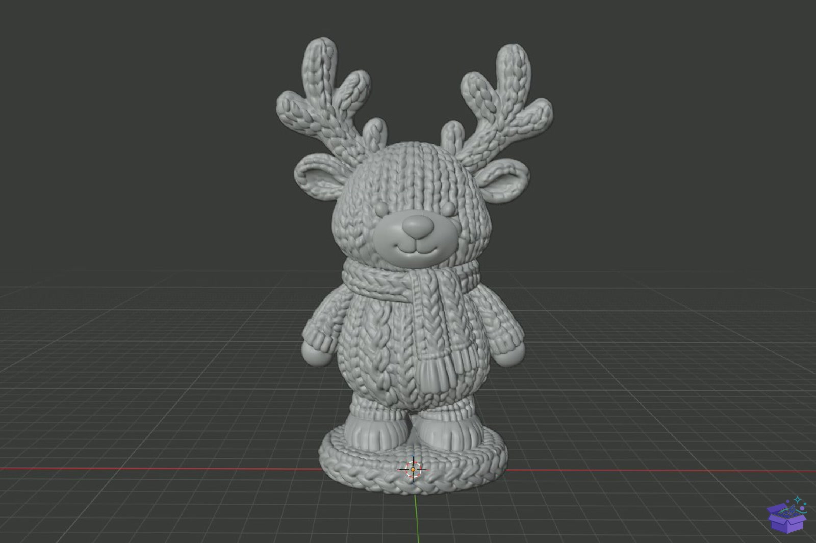 Cute Ren Geyiği Yılbaşı Figurine STL 3D - 3D Baskı ve Model Dosyası (STL, OBJ, 3MF) - detaylı önizleme 5