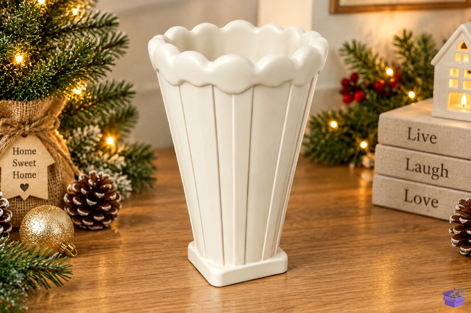 Scalloped Çiçek Vazo Tasarımı STL 3D Baskı - 3D Baskı ve Model Dosyası (STL, OBJ, 3MF) - detaylı önizleme 3