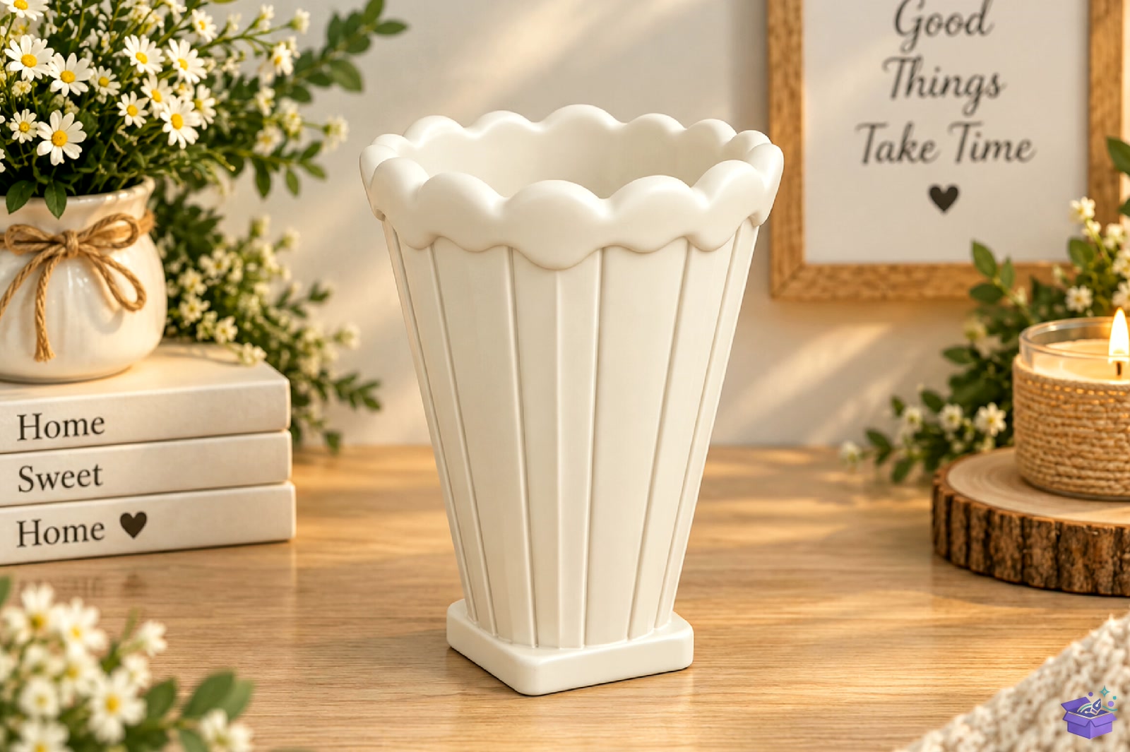 Scalloped Çiçek Vazo Tasarımı STL 3D Baskı - 3D Baskı ve Model Dosyası (STL, OBJ, 3MF) - detaylı önizleme 6