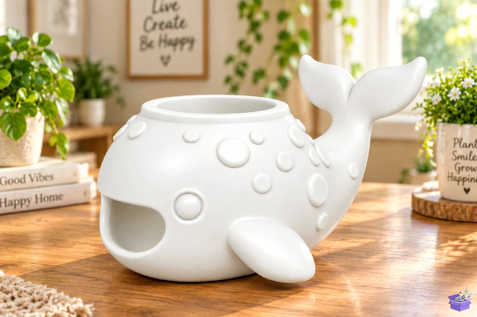 Cute Whale Saksı Tasarımı STL 3D Baskı - 3D Baskı ve Model Dosyası (STL, OBJ, 3MF) - detaylı önizleme 2