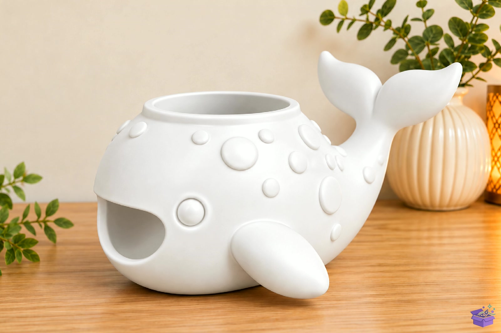 Cute Whale Saksı Tasarımı STL 3D Baskı - 3D Baskı ve Model Dosyası (STL, OBJ, 3MF) - detaylı önizleme 3