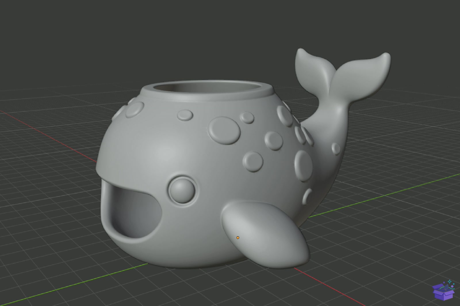 Cute Whale Saksı Tasarımı STL 3D Baskı - 3D Baskı ve Model Dosyası (STL, OBJ, 3MF) - detaylı önizleme 5