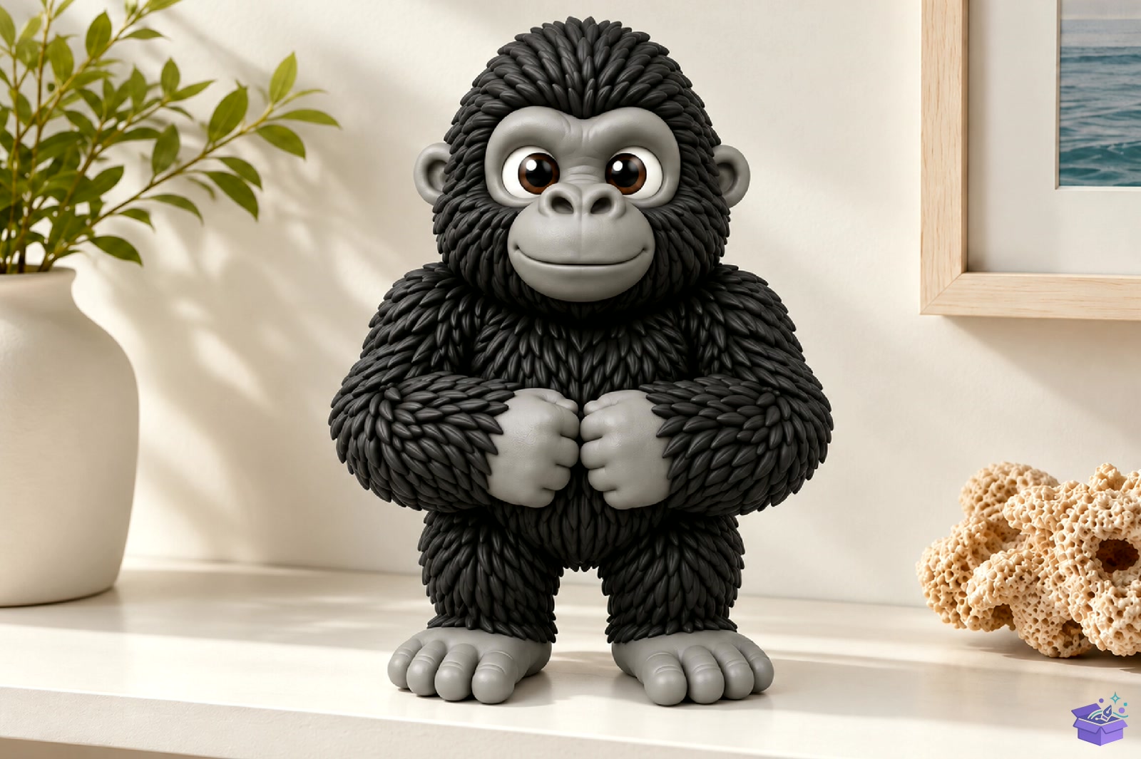Minimalist Gorilla 3D Baskı STL - 3D Baskı ve Model Dosyası (STL, OBJ, 3MF) - detaylı önizleme 2