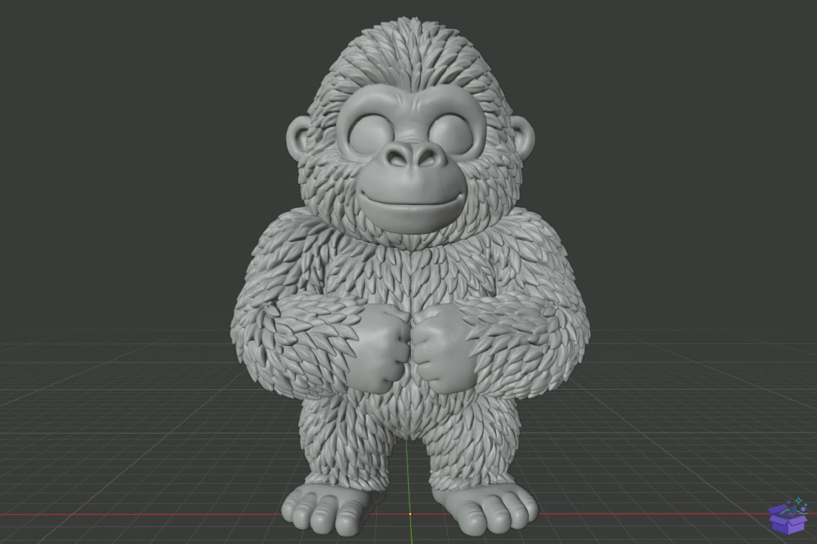 Minimalist Gorilla 3D Baskı STL - 3D Baskı ve Model Dosyası (STL, OBJ, 3MF) - detaylı önizleme 6