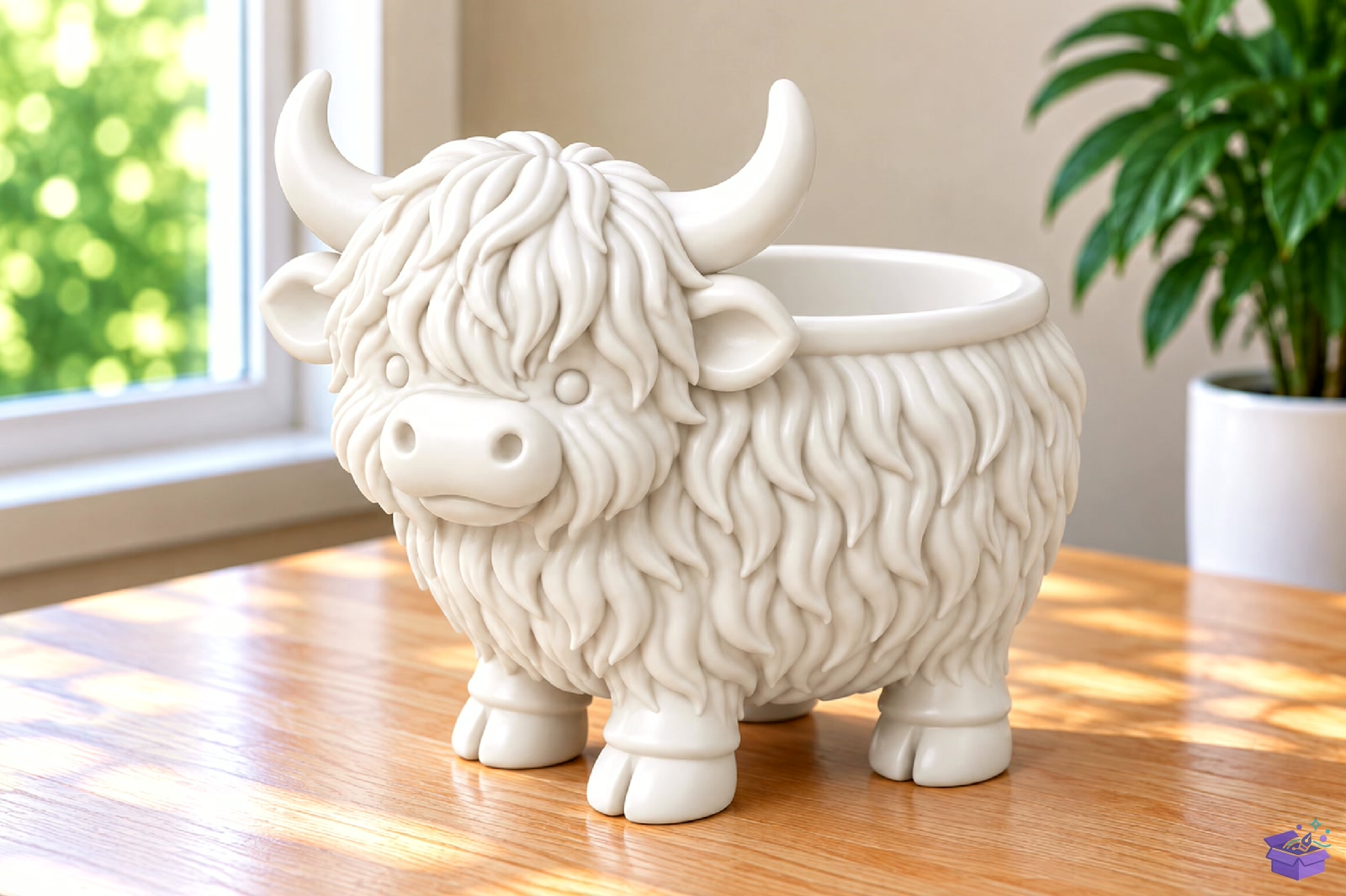 Highland Cow Saksı Tasarımı STL 3D Baskı File - 3D Baskı ve Model Dosyası (STL, OBJ, 3MF) - detaylı önizleme 2