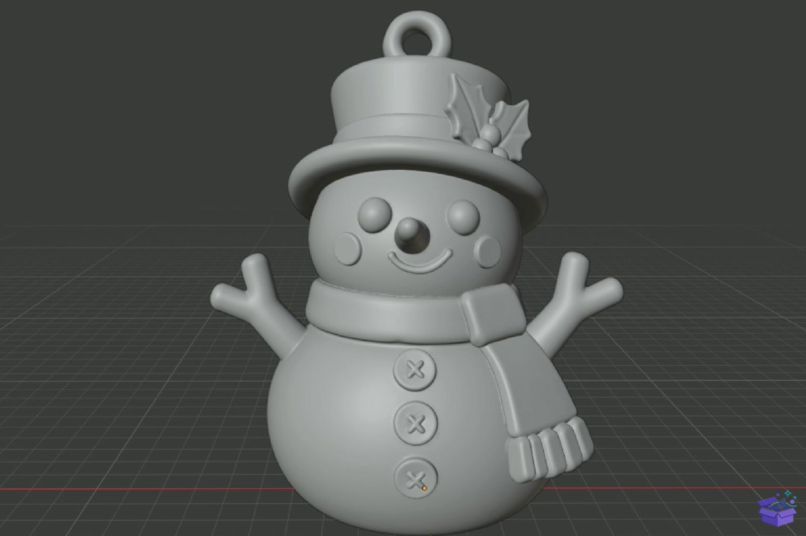 Cute Snowman Süs STL 3D Baskı - 3D Baskı ve Model Dosyası (STL, OBJ, 3MF) - detaylı önizleme 6
