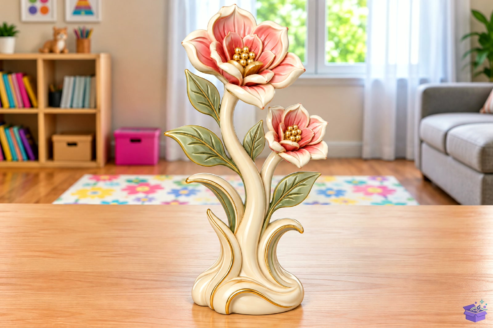 Floral Decorative Heykel Biblo STL 3D Baskı - 3D Baskı ve Model Dosyası (STL, OBJ, 3MF) - detaylı önizleme 4