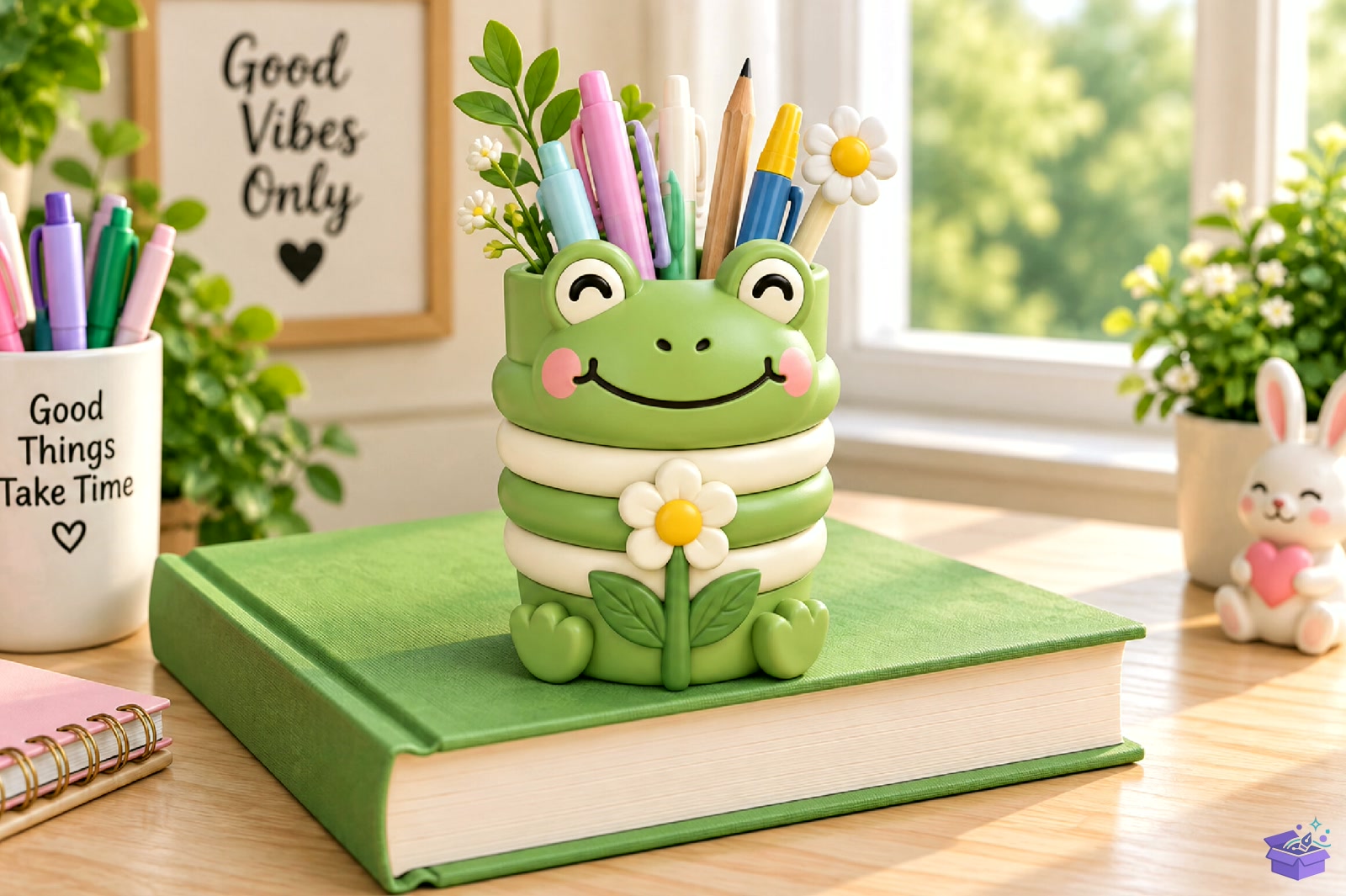 Frog Çiçek Masaüstü Kalemlik STL 3D Baskı - 3D Baskı ve Model Dosyası (STL, OBJ, 3MF) - detaylı önizleme 3