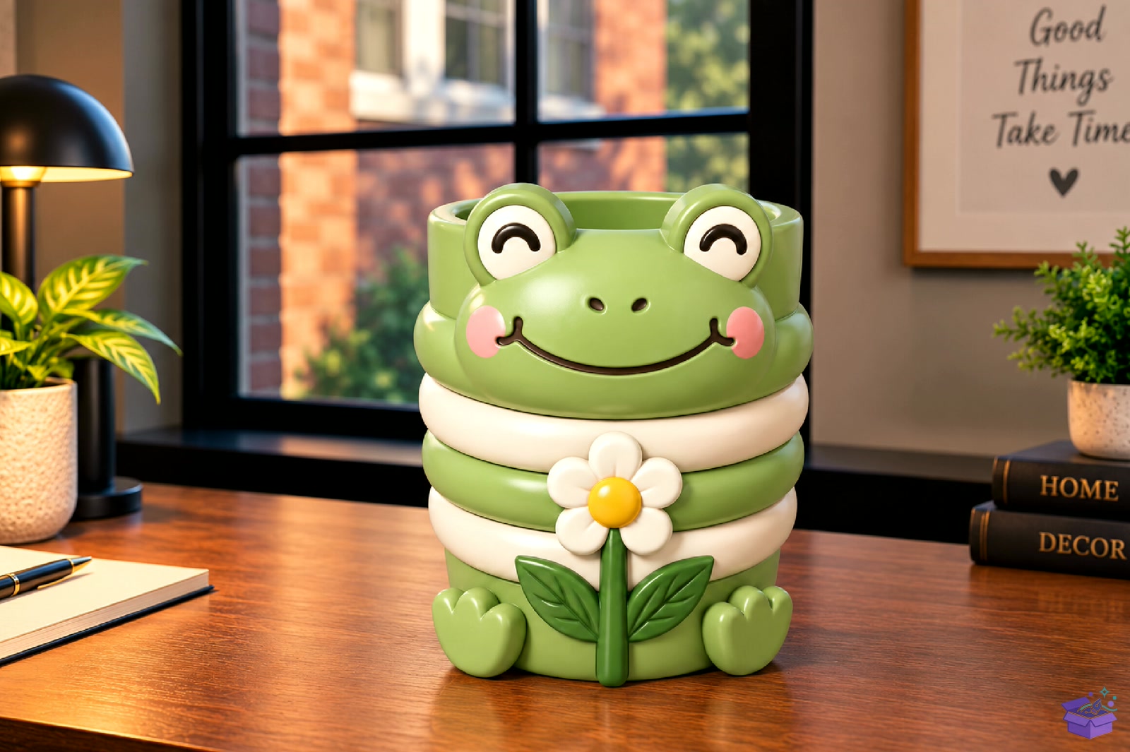 Frog Çiçek Masaüstü Kalemlik STL 3D Baskı - 3D Baskı ve Model Dosyası (STL, OBJ, 3MF) - detaylı önizleme 4