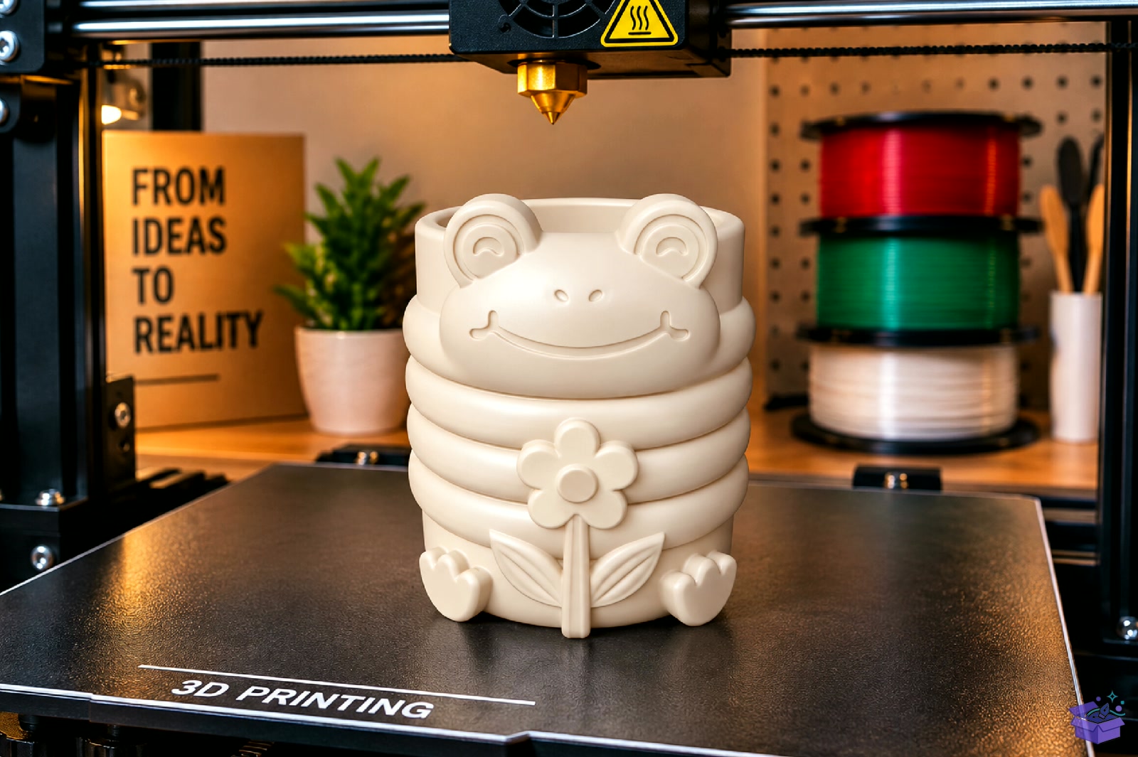 Frog Çiçek Masaüstü Kalemlik STL 3D Baskı - 3D Baskı ve Model Dosyası (STL, OBJ, 3MF) - detaylı önizleme 6