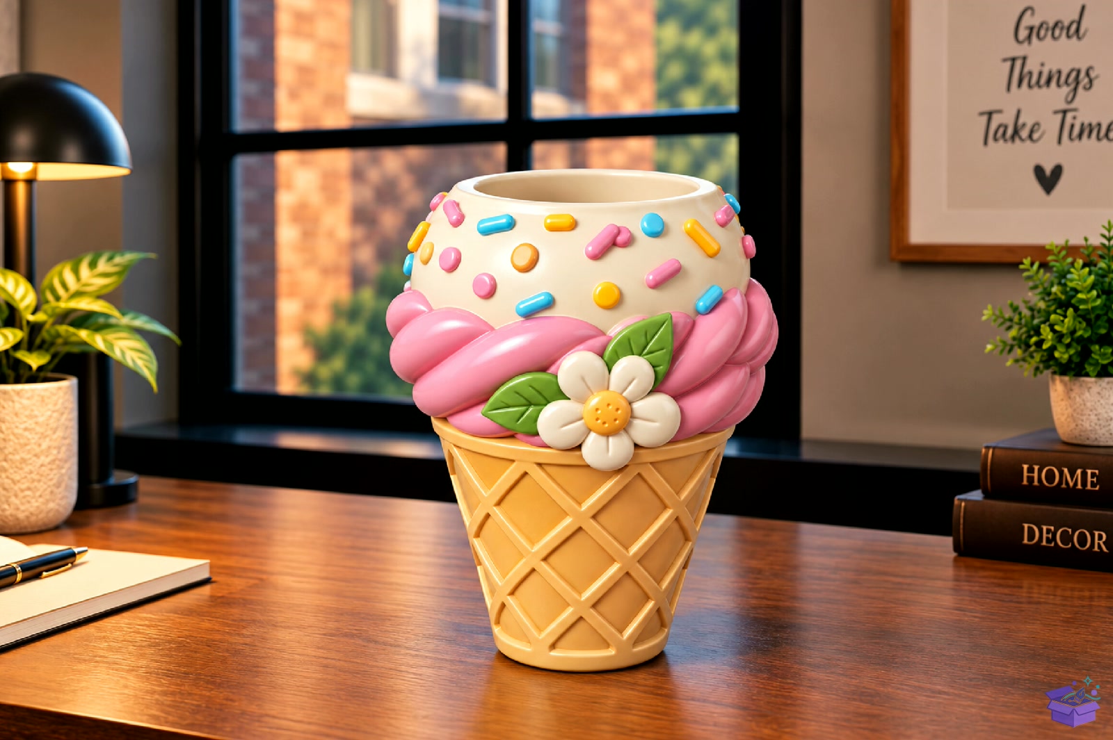 Ice Cream Sundae Masaüstü Kalemlik STL 3D - 3D Baskı ve Model Dosyası (STL, OBJ, 3MF) - detaylı önizleme 2